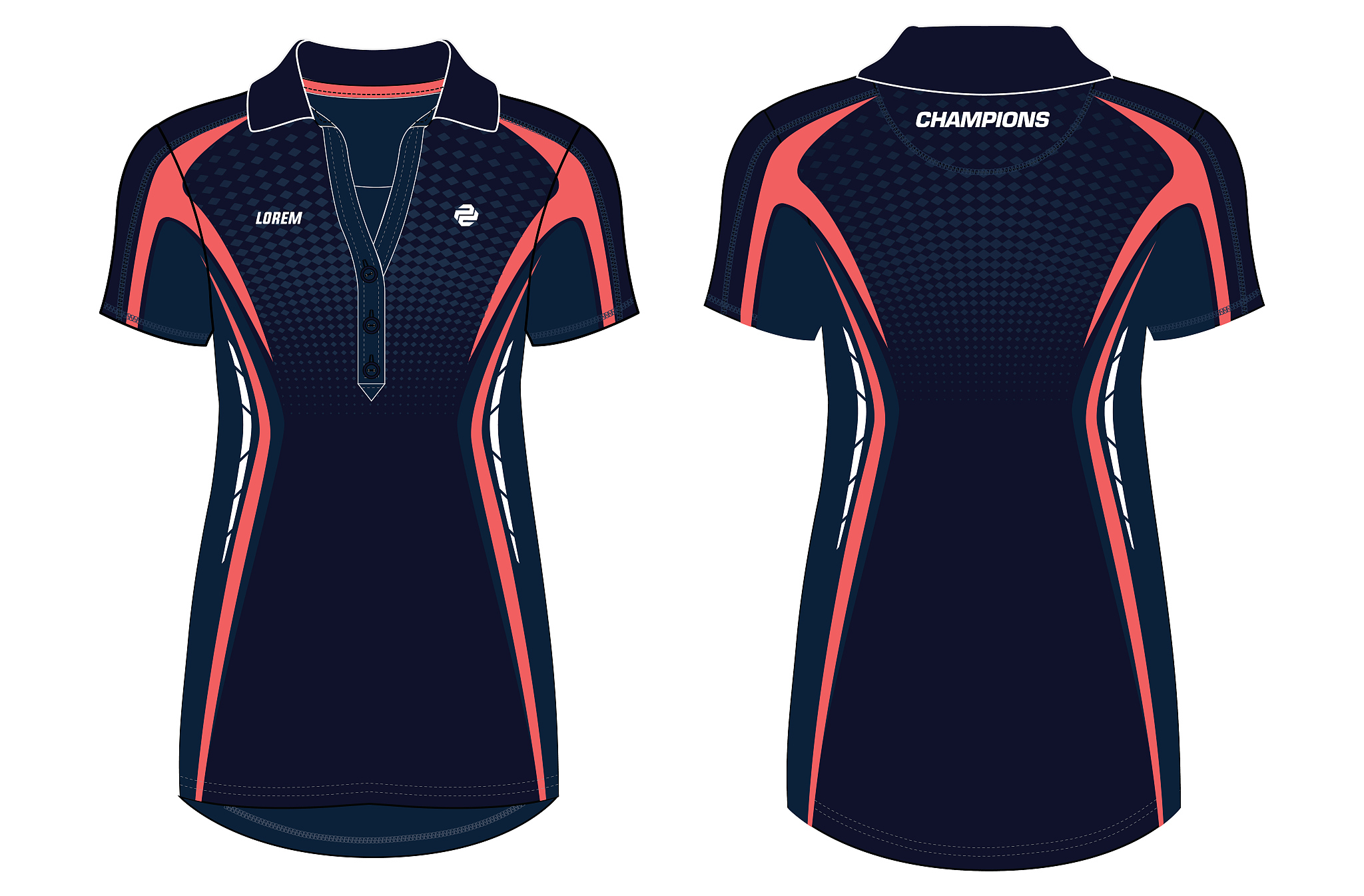 women sports polo t-shirt jersey design concept illustration vec