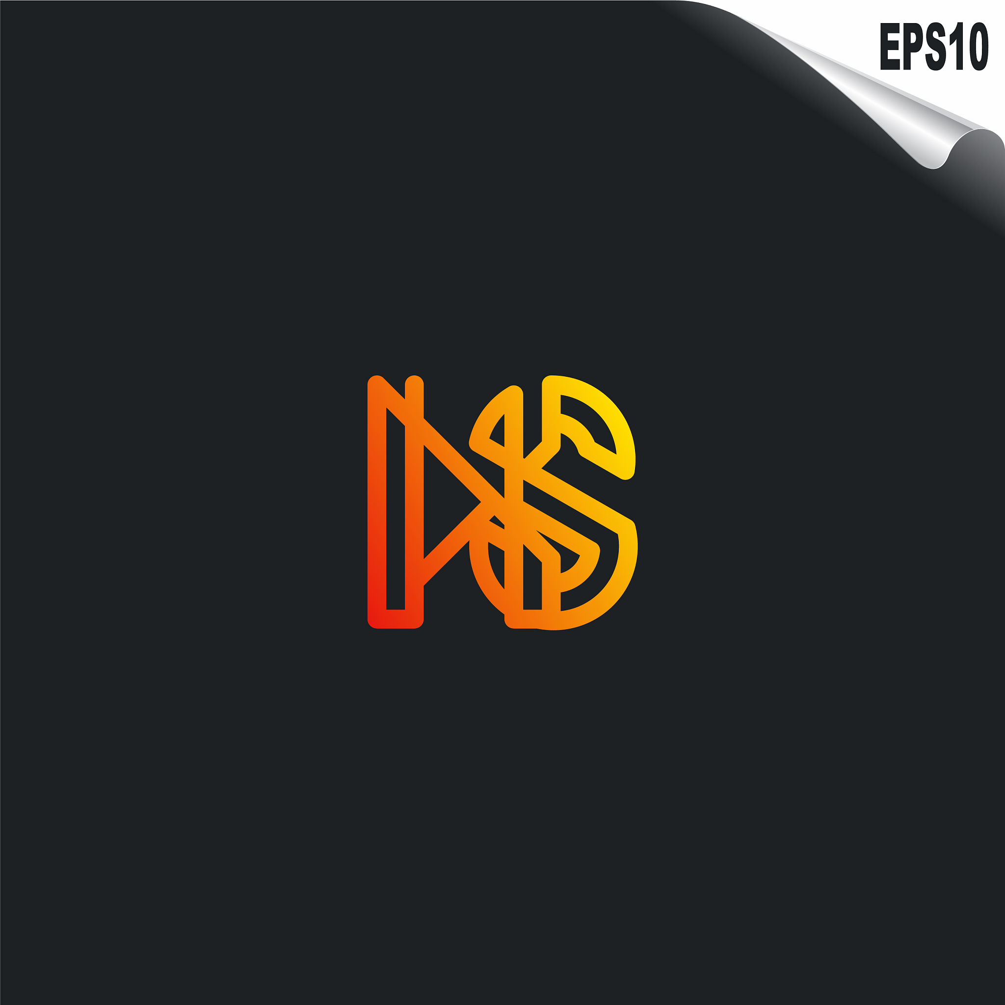 initial hs logo monogram design template simple
