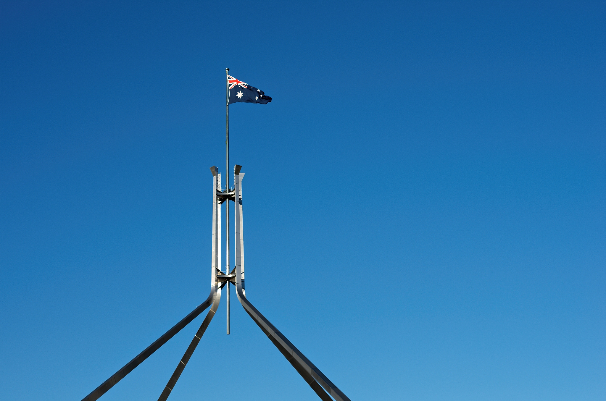 flagmast of parliament house, canberra, australian capital terri