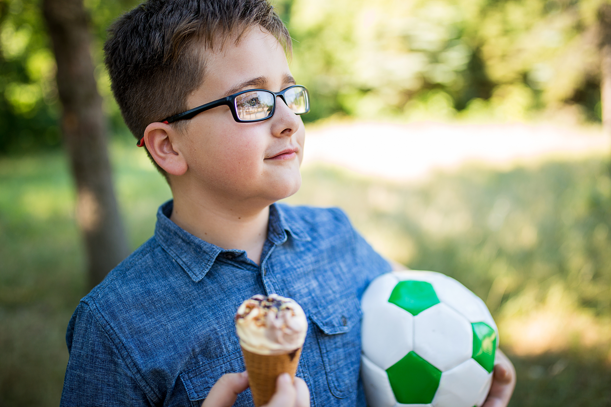 cute boy enjoying ice cream