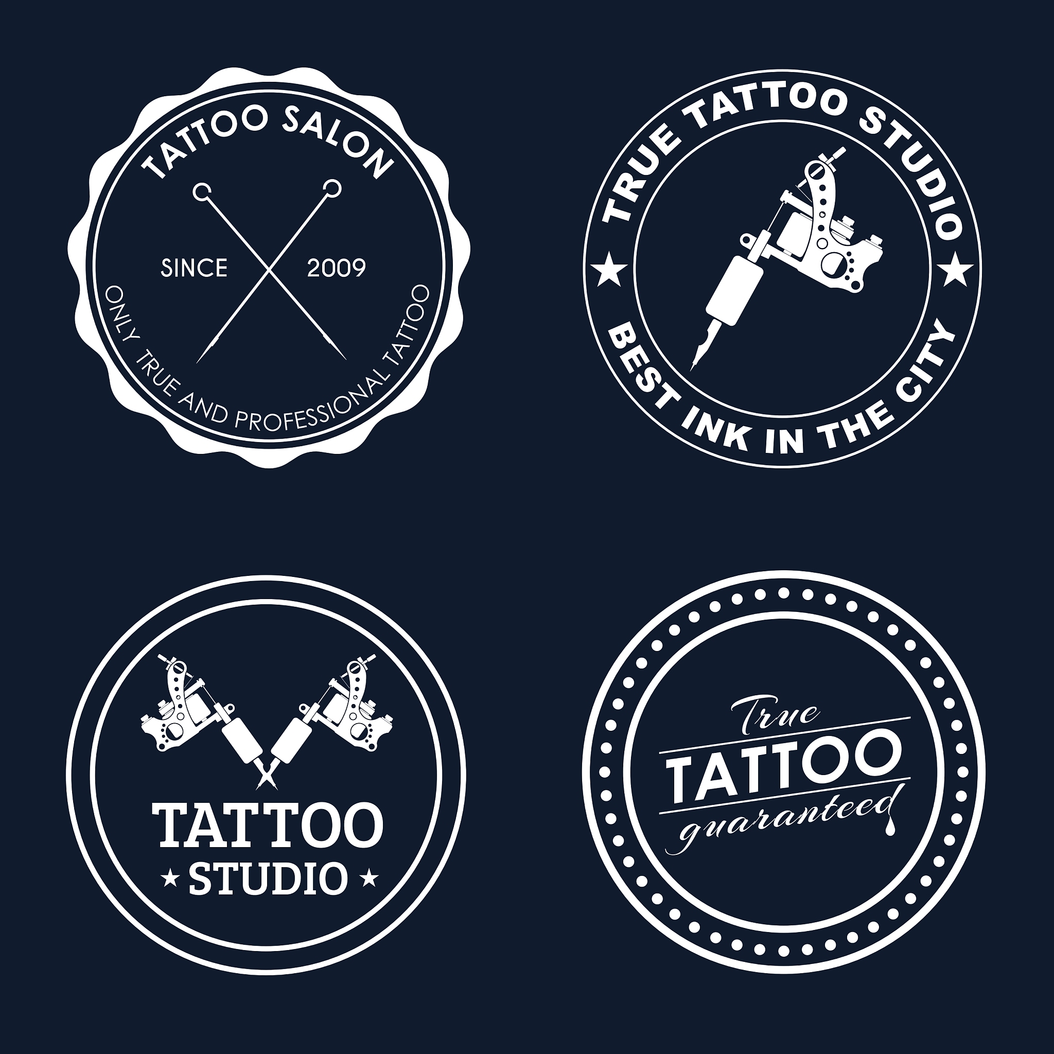 set tattoo logos of different styles