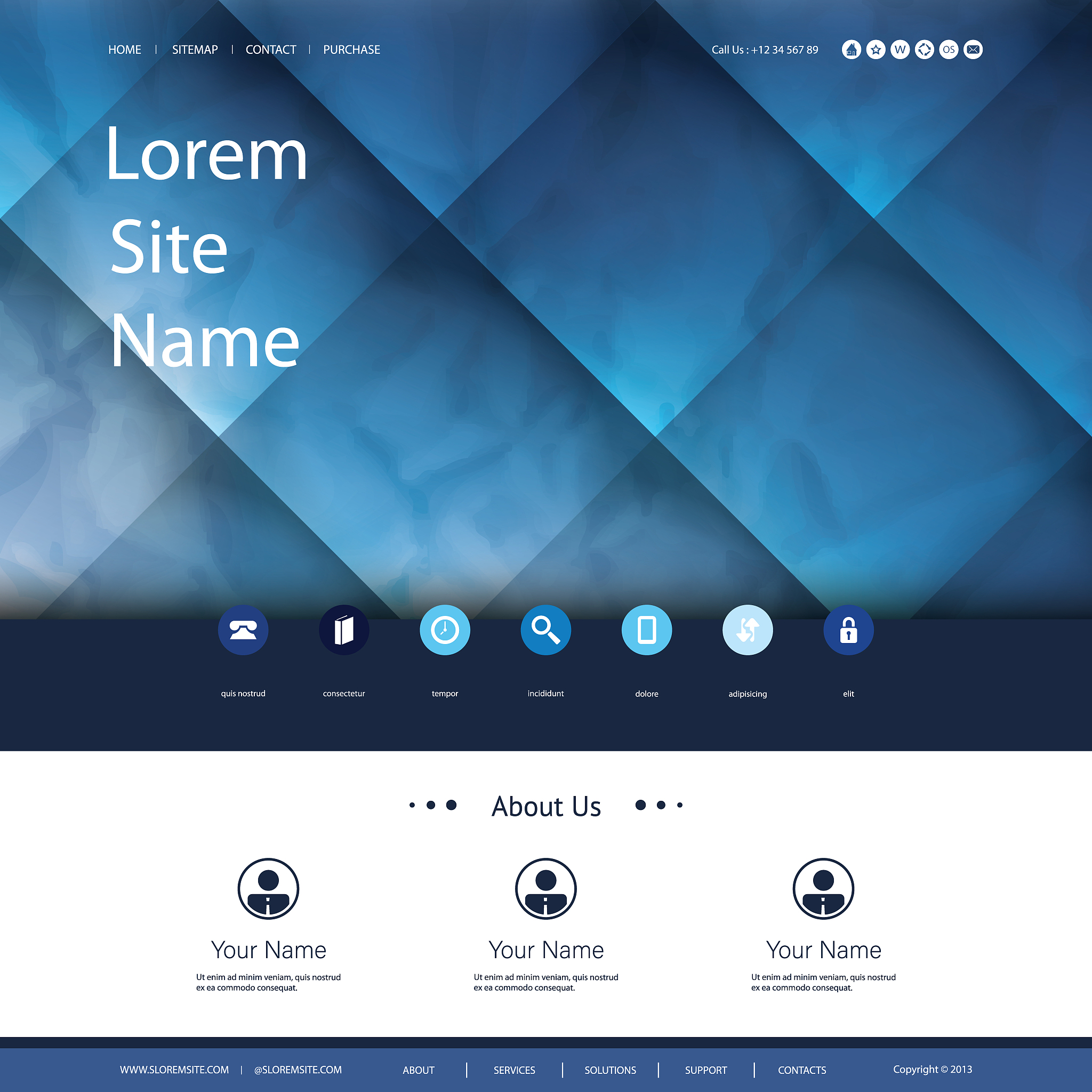 one page website template
