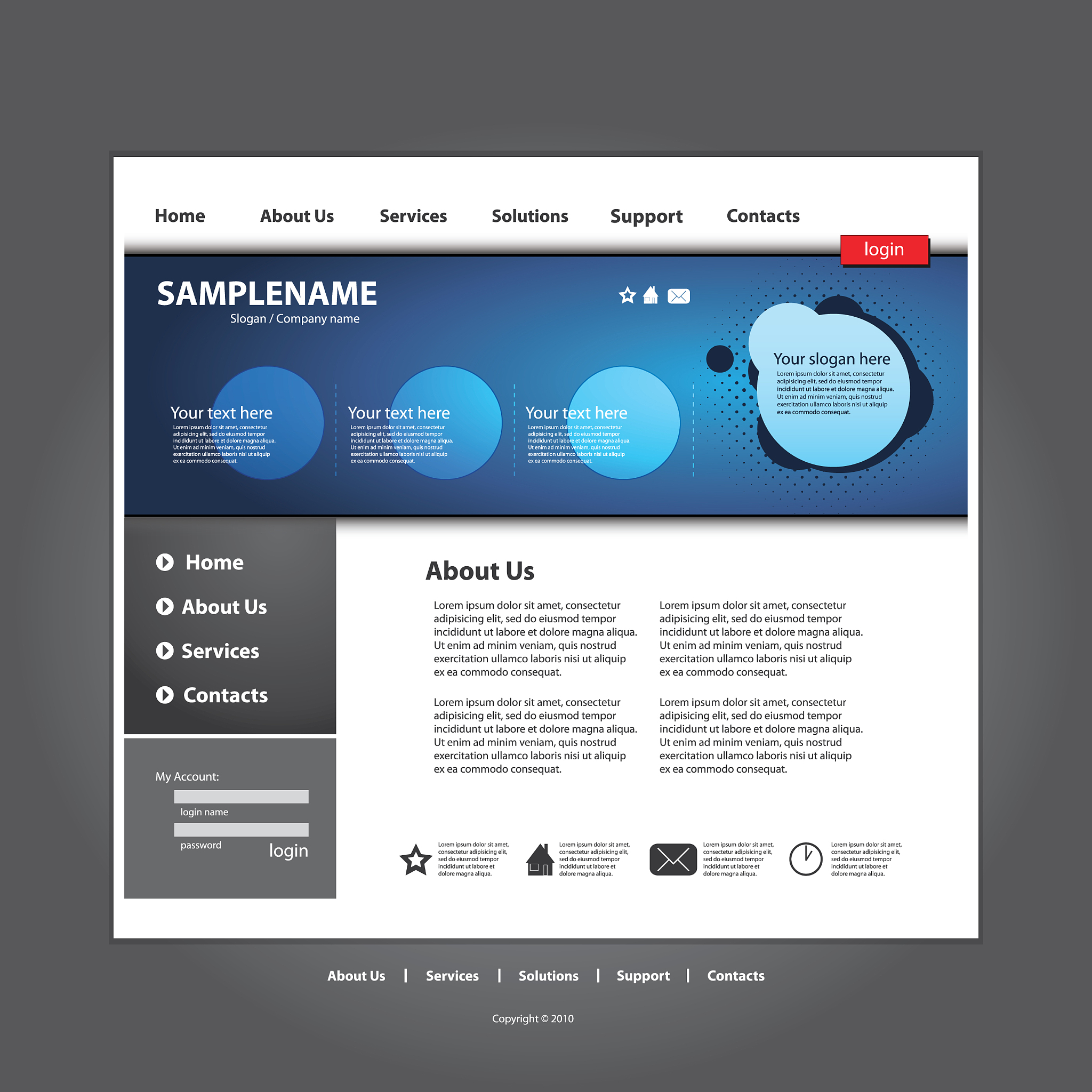one page website template