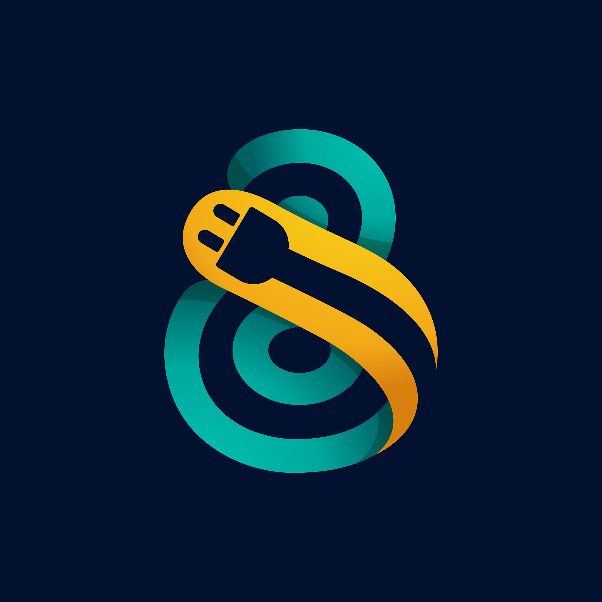 number eight logo with plug cable inside.