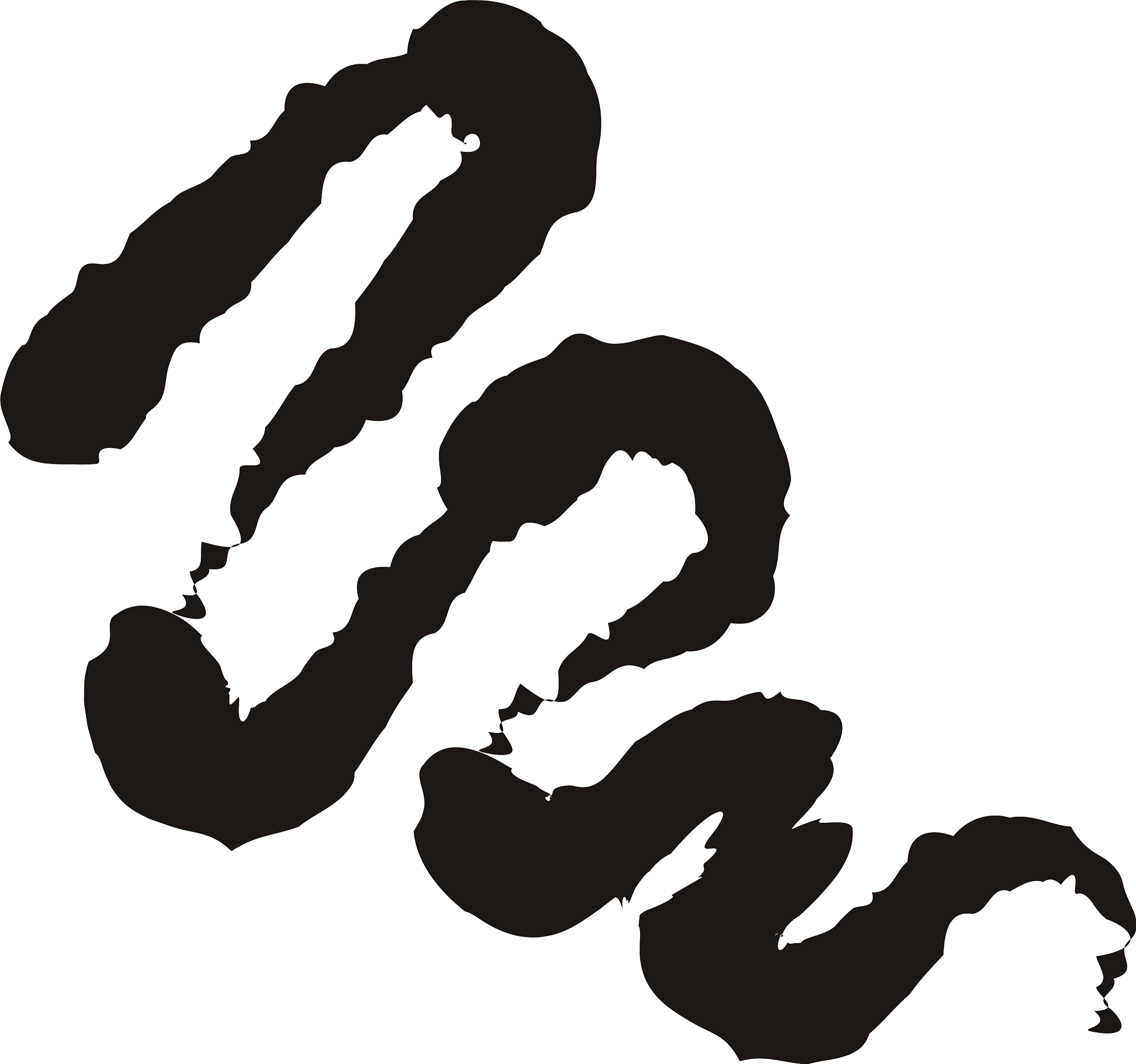 waves creative design with brush stroke silhouette