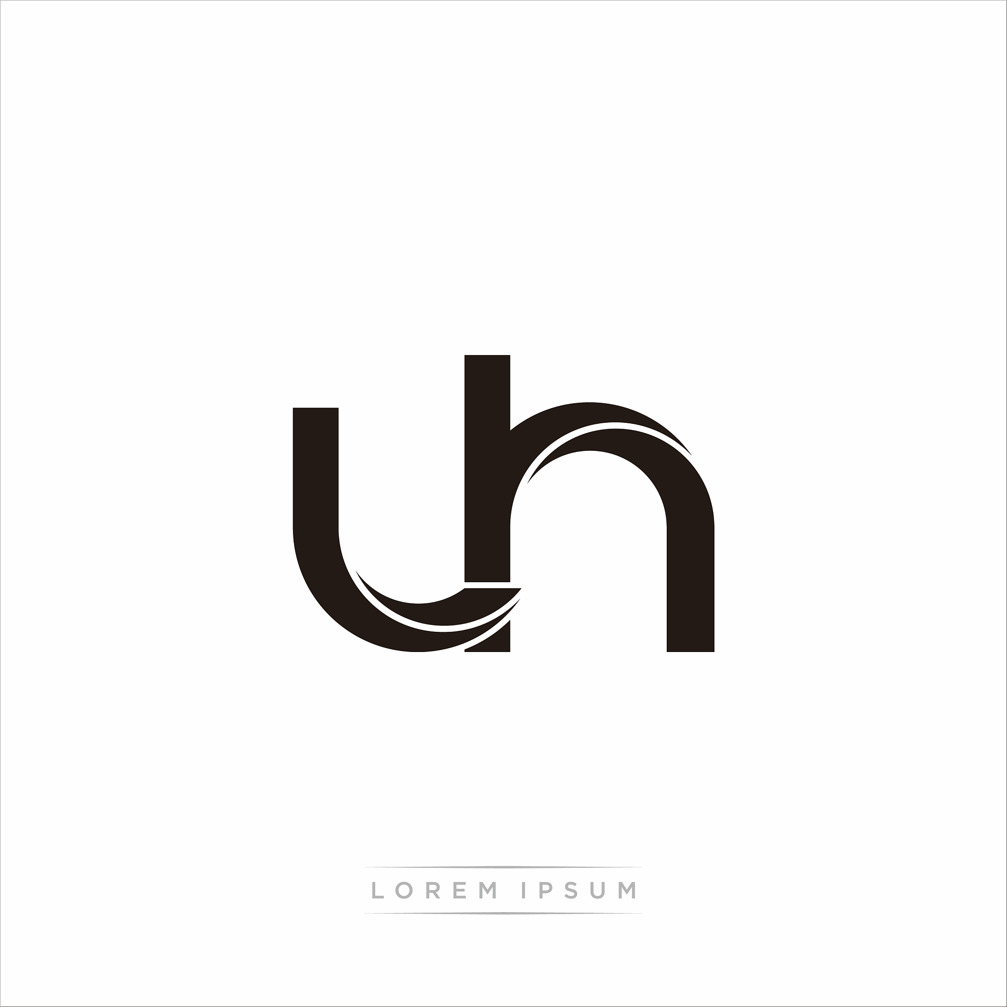 lh initial letter split lowercase modern monogram