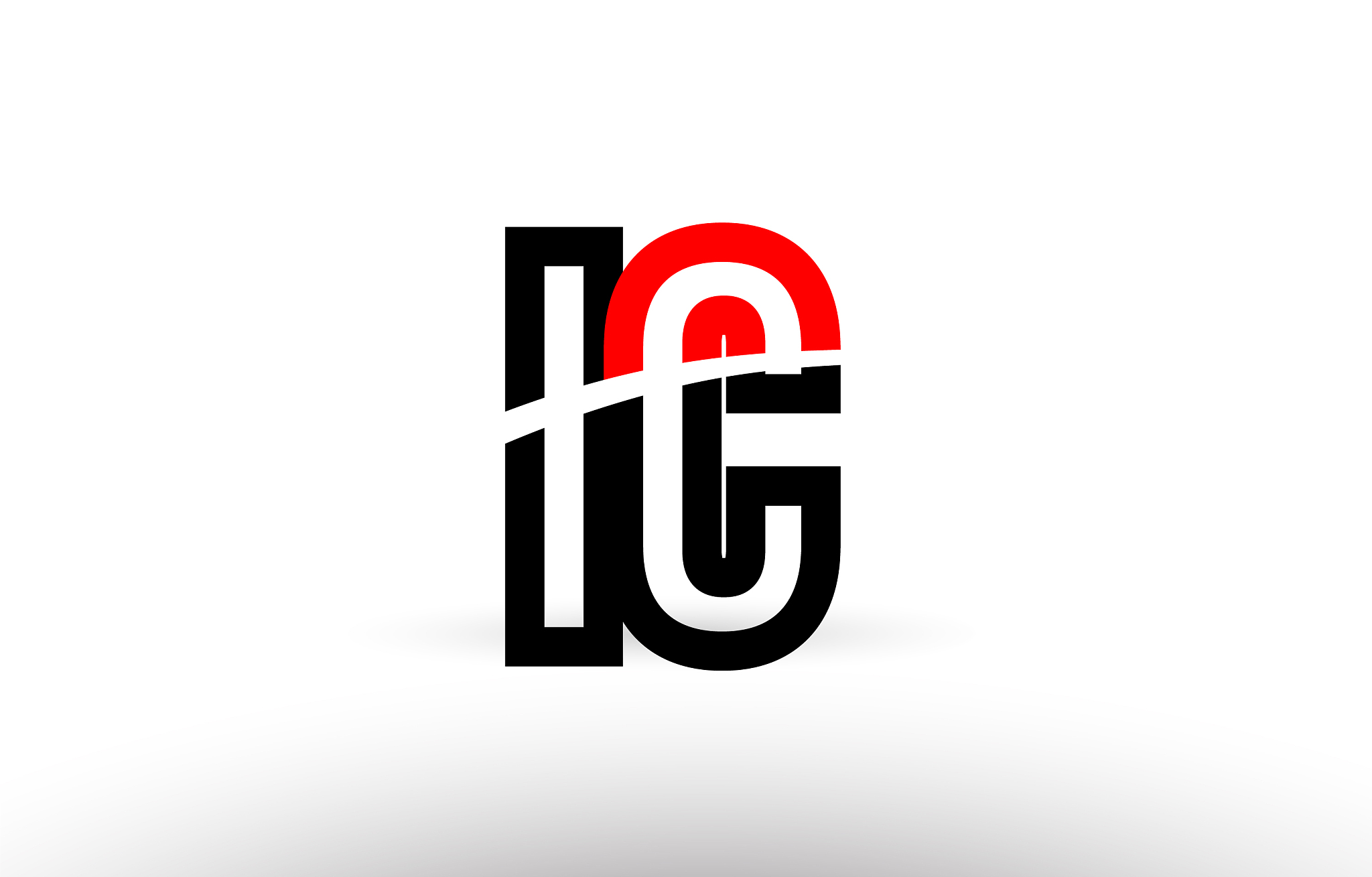 black white alphabet letter ic i c logo icon