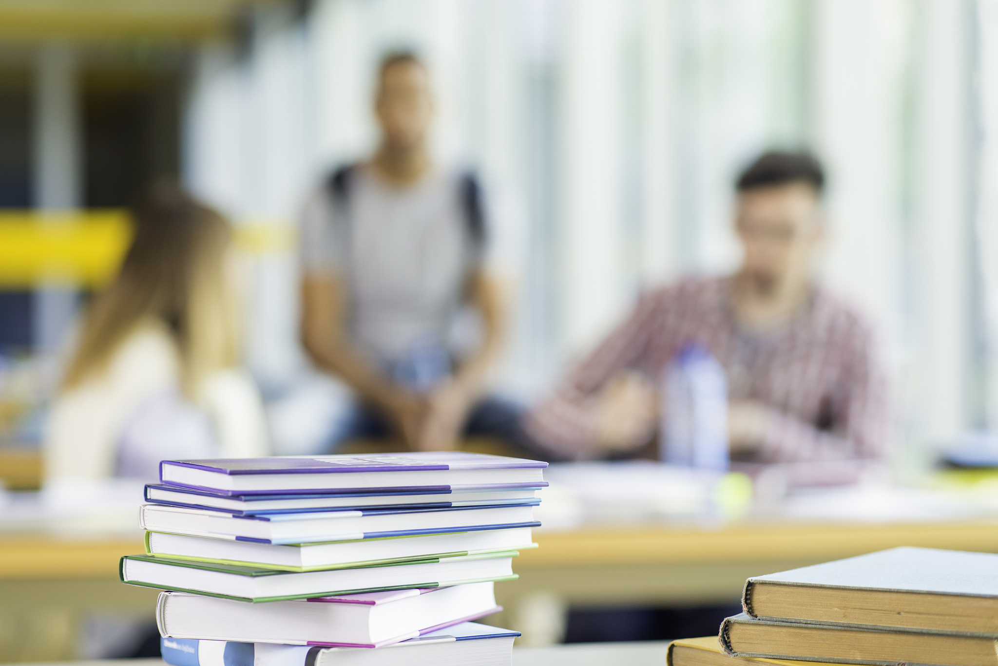 students in a library