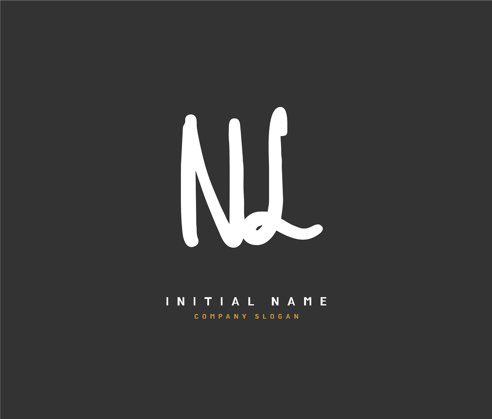 n l nl beauty initial logo handwriting logo of