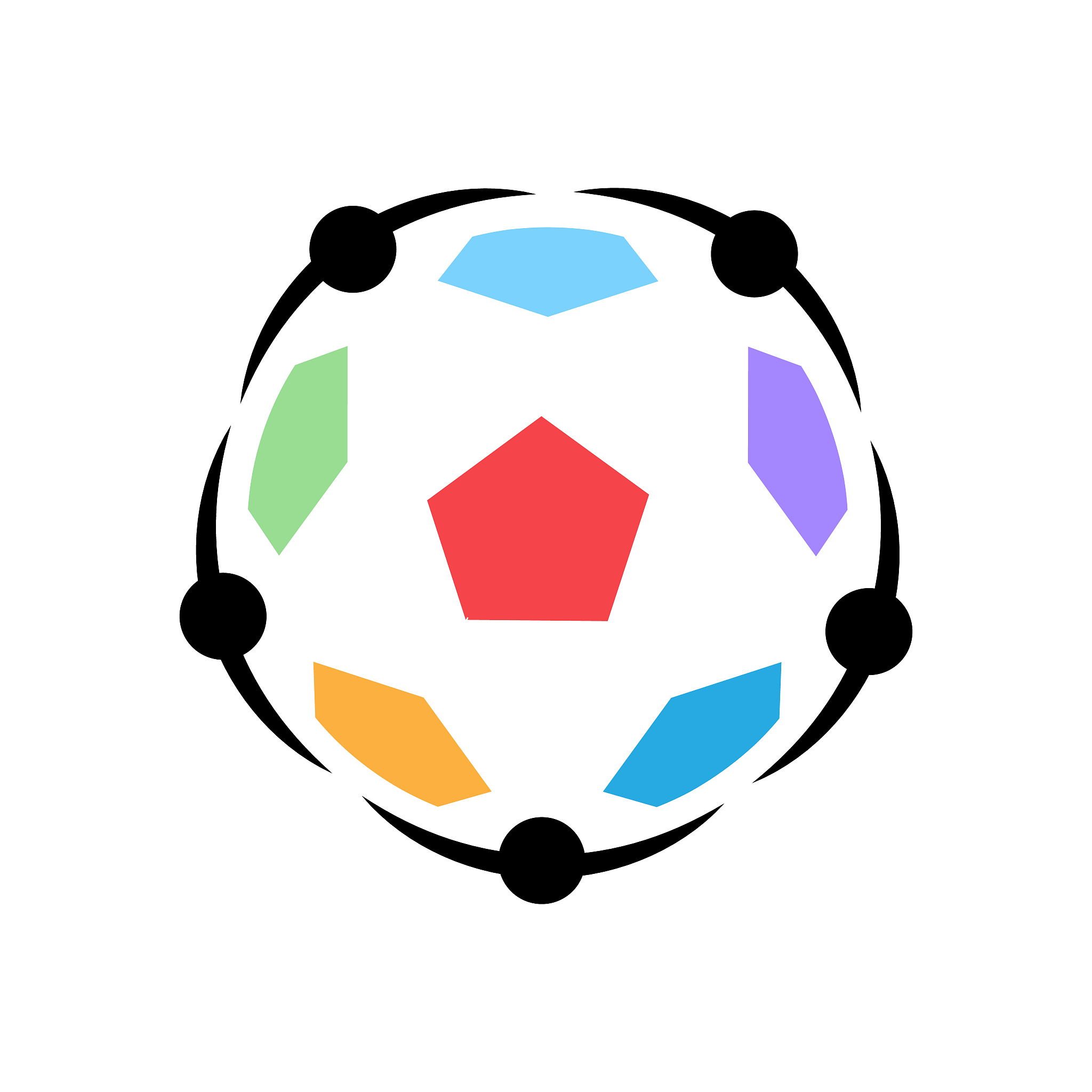 soccer ball with top view of people silhouettes holding hands