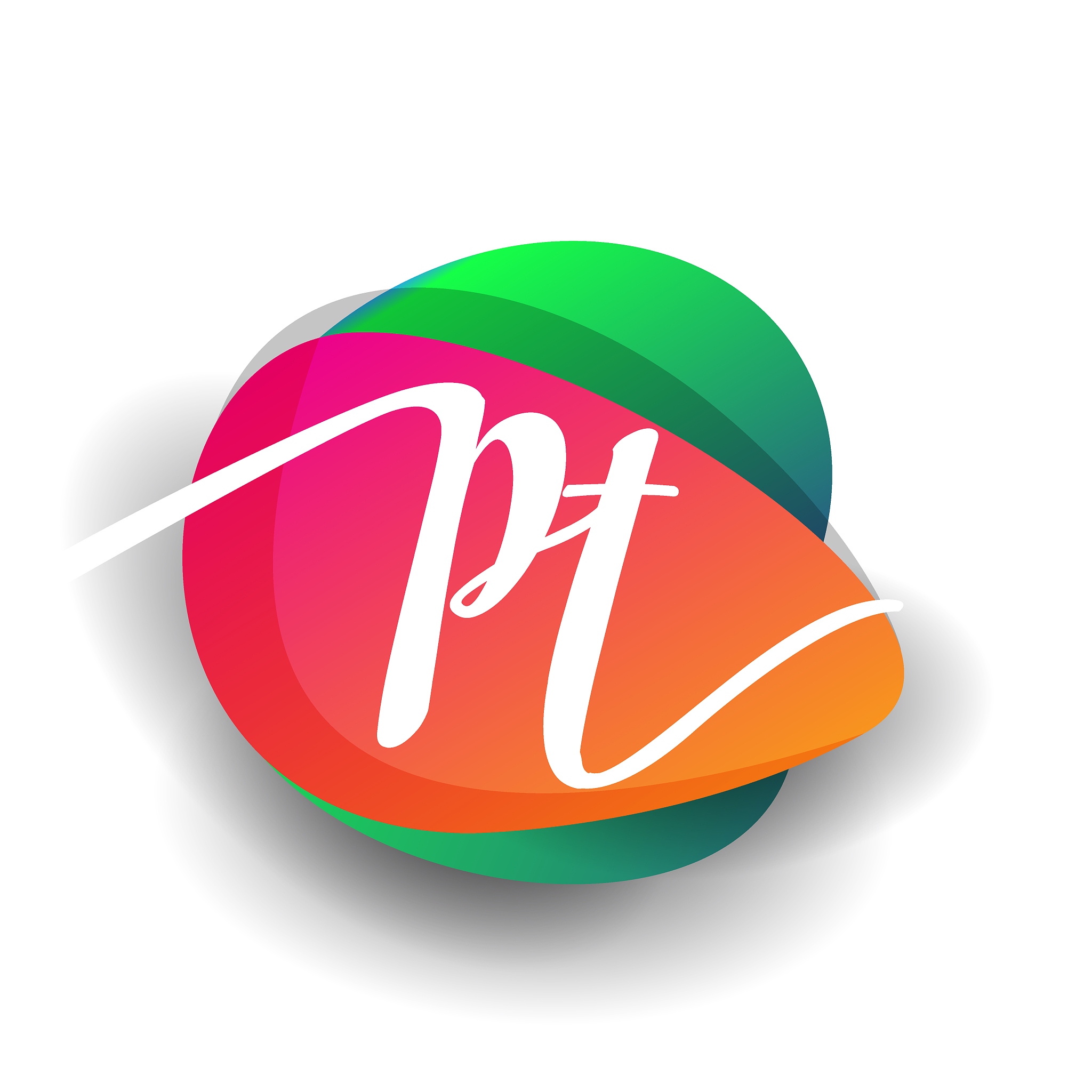 icon button with colorful splash and alphabet