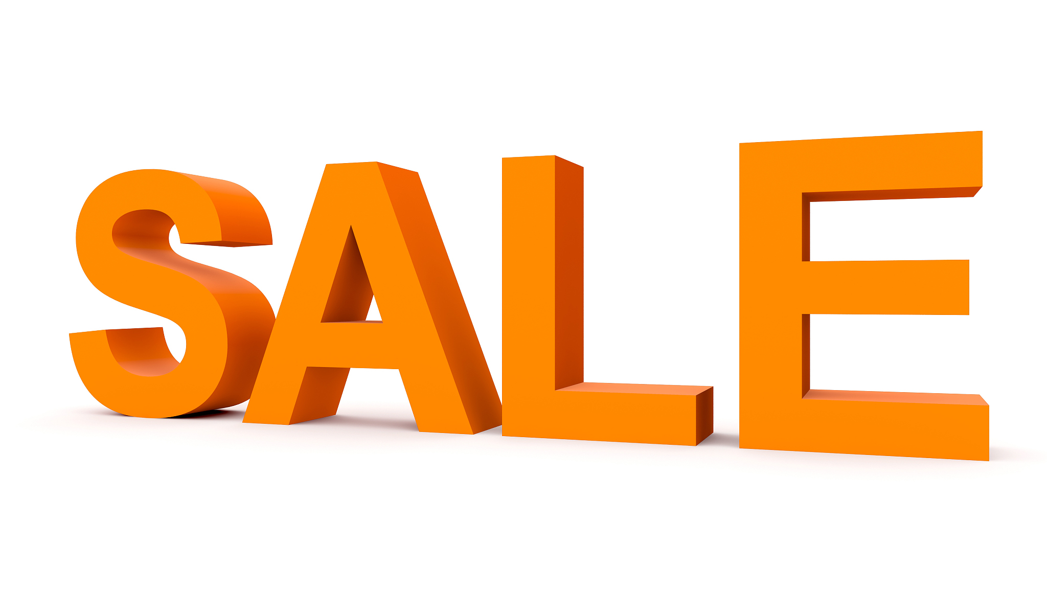 sale - orange 3d letters isolated on white