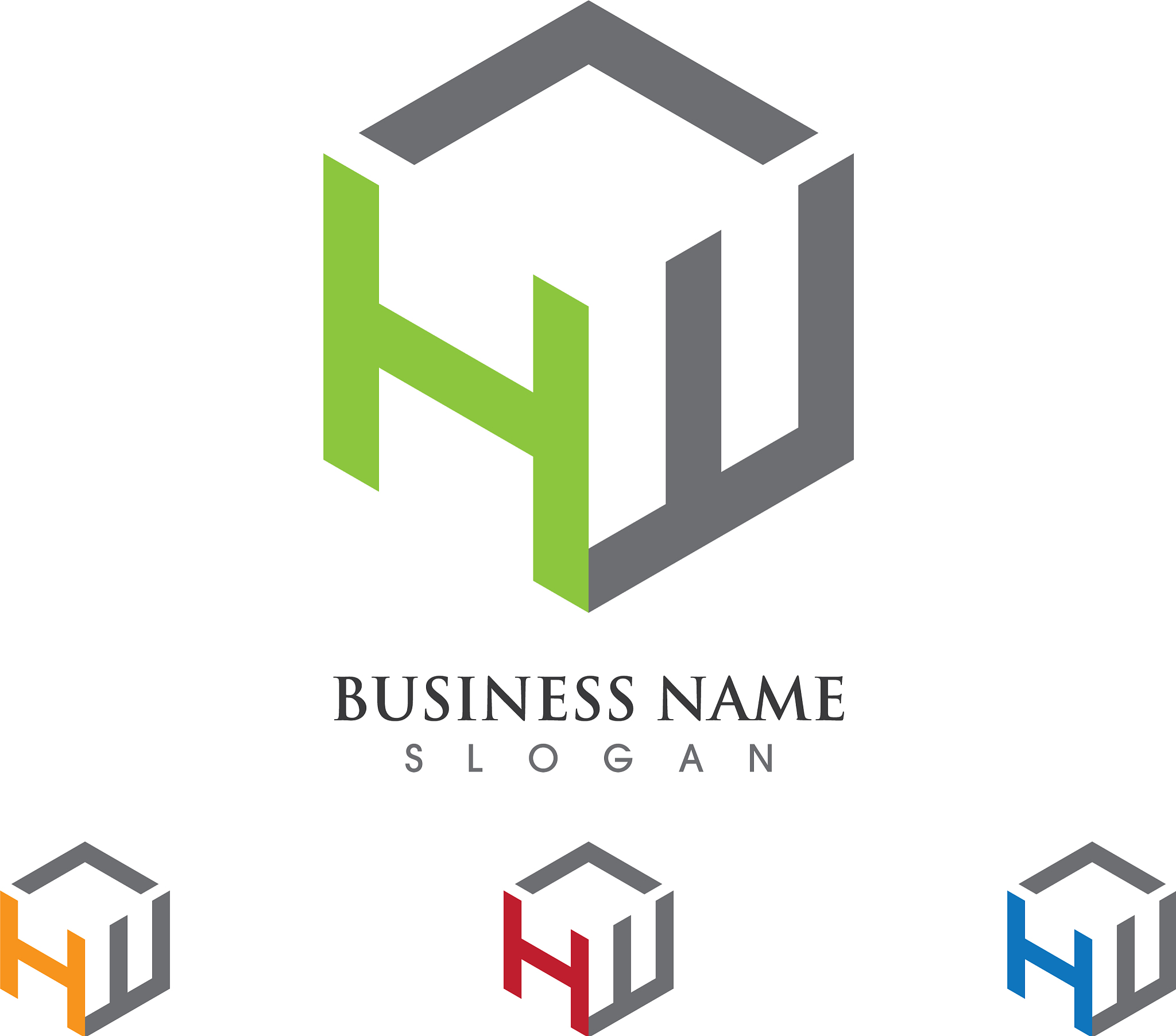 h letter logo template design