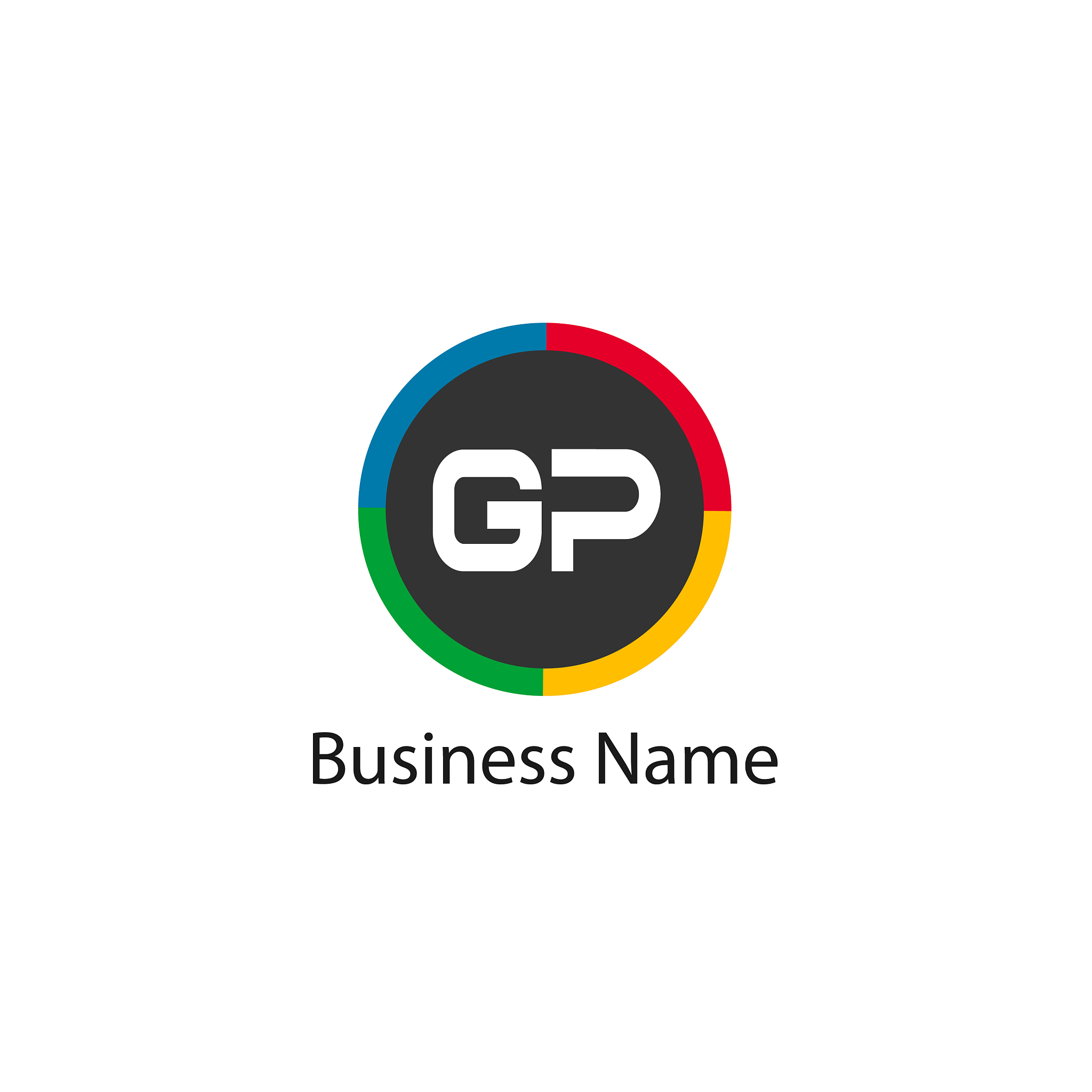 initial letter gp logo template design