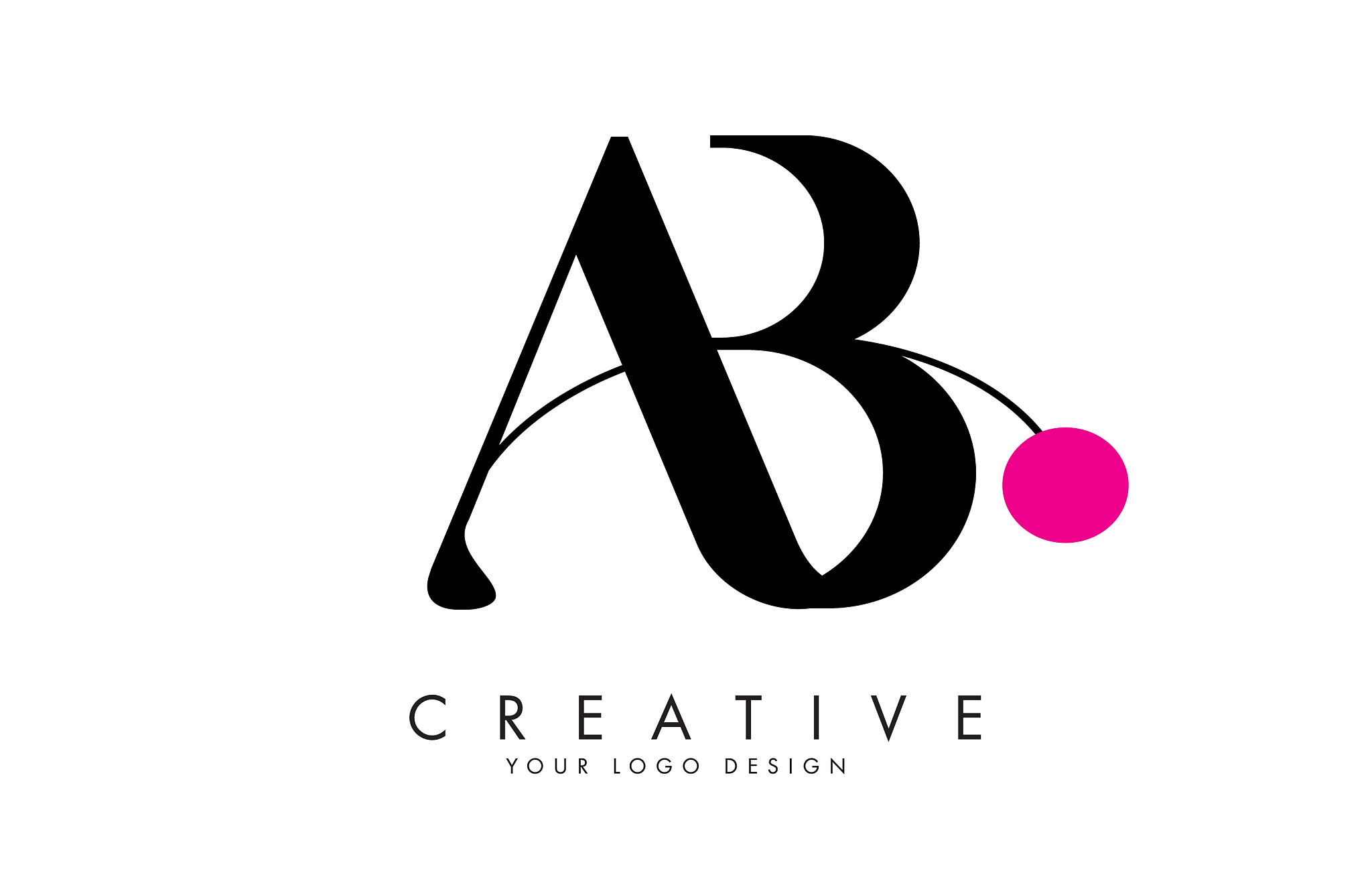 handwritten ab a b letters logo design with a