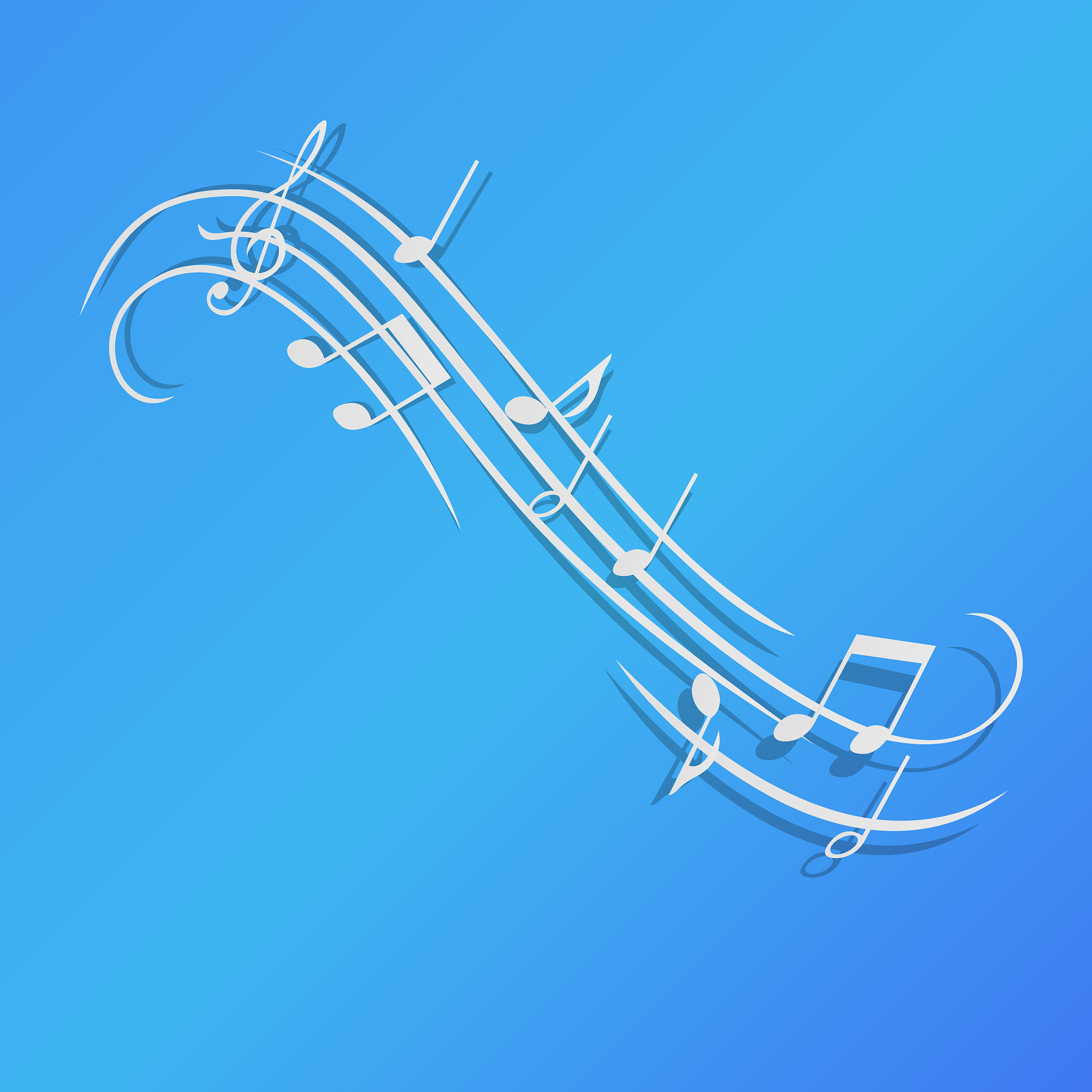 music notes background design blue paper isolated