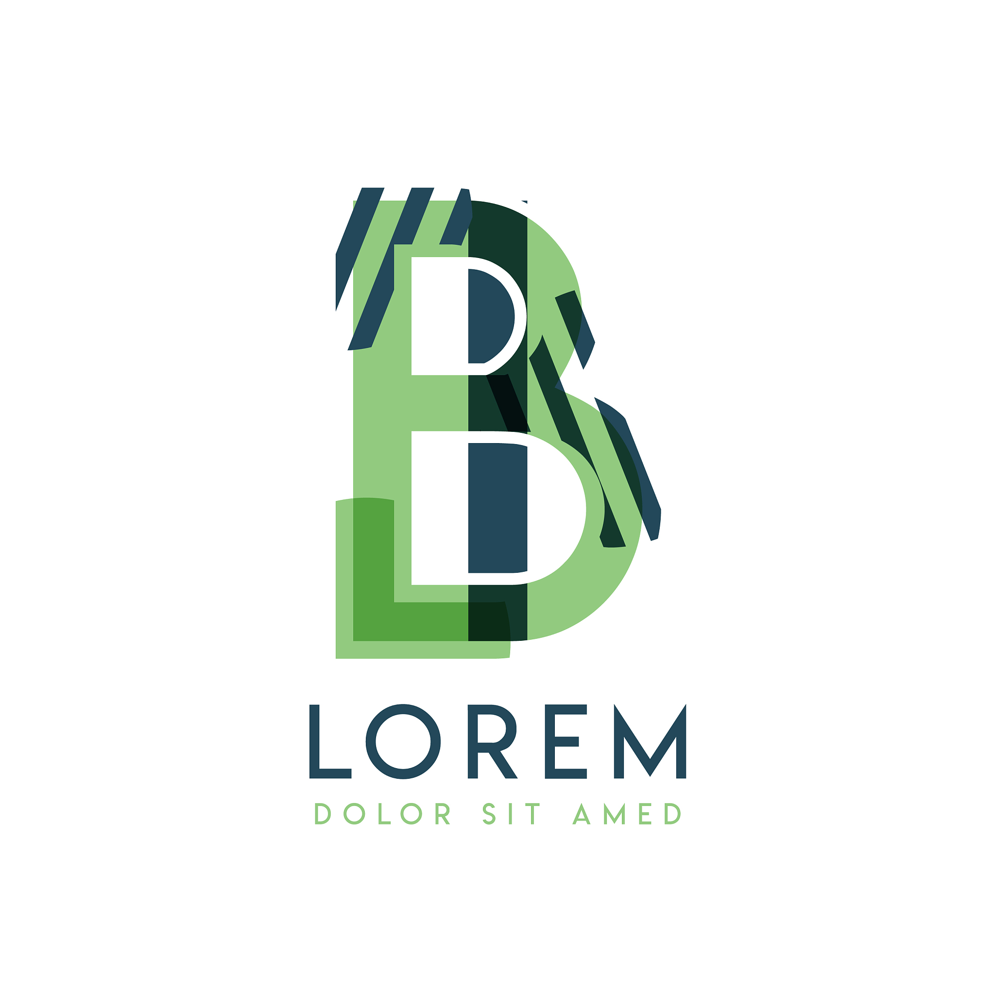 ib colorful logo design with green and dark green