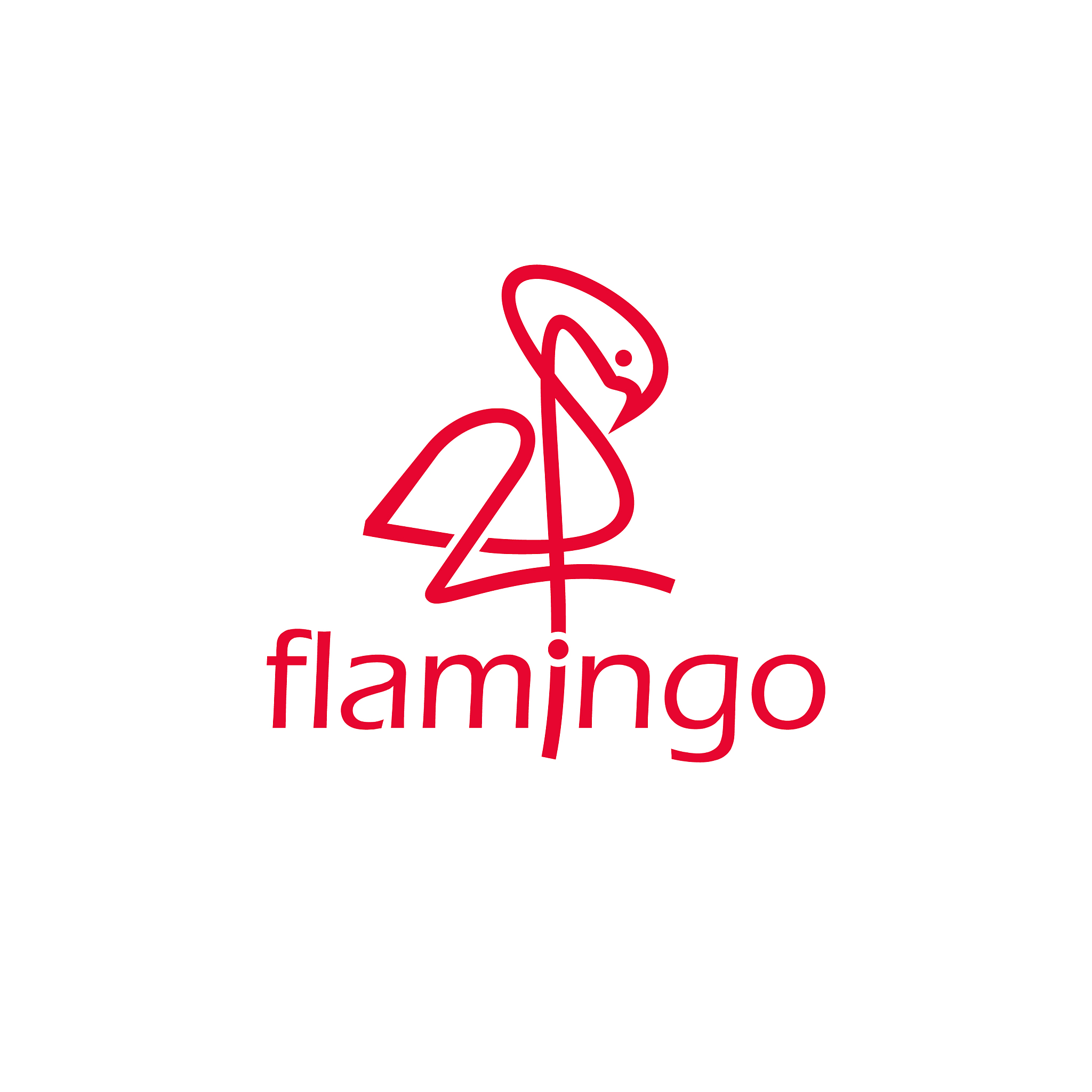flamingo line art logo design inspiration