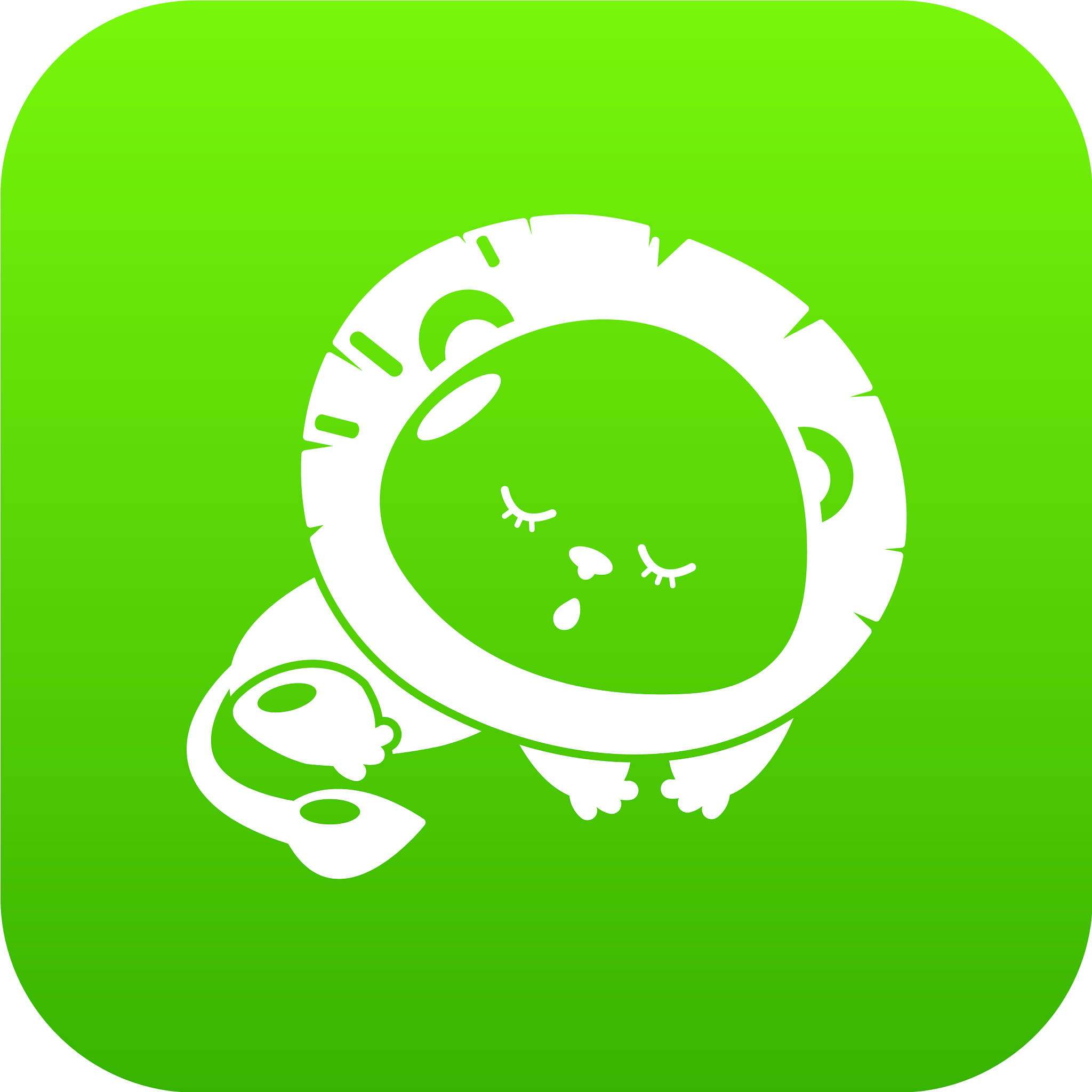 sleeping lion icon green
