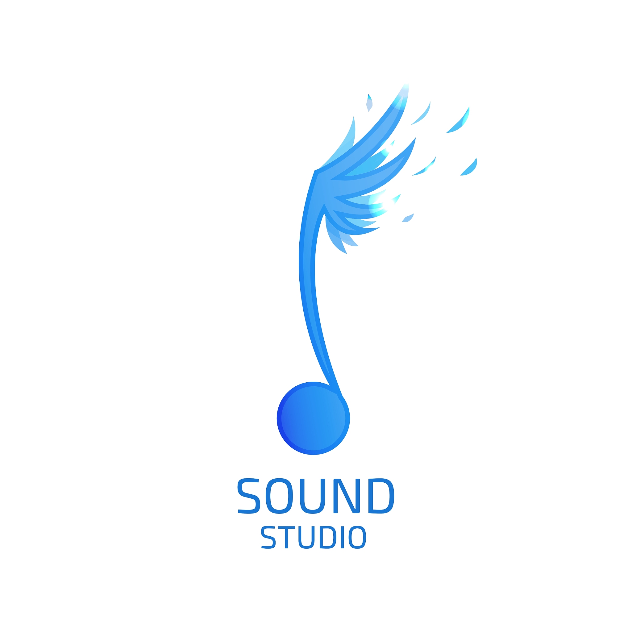 record studio logo flat style