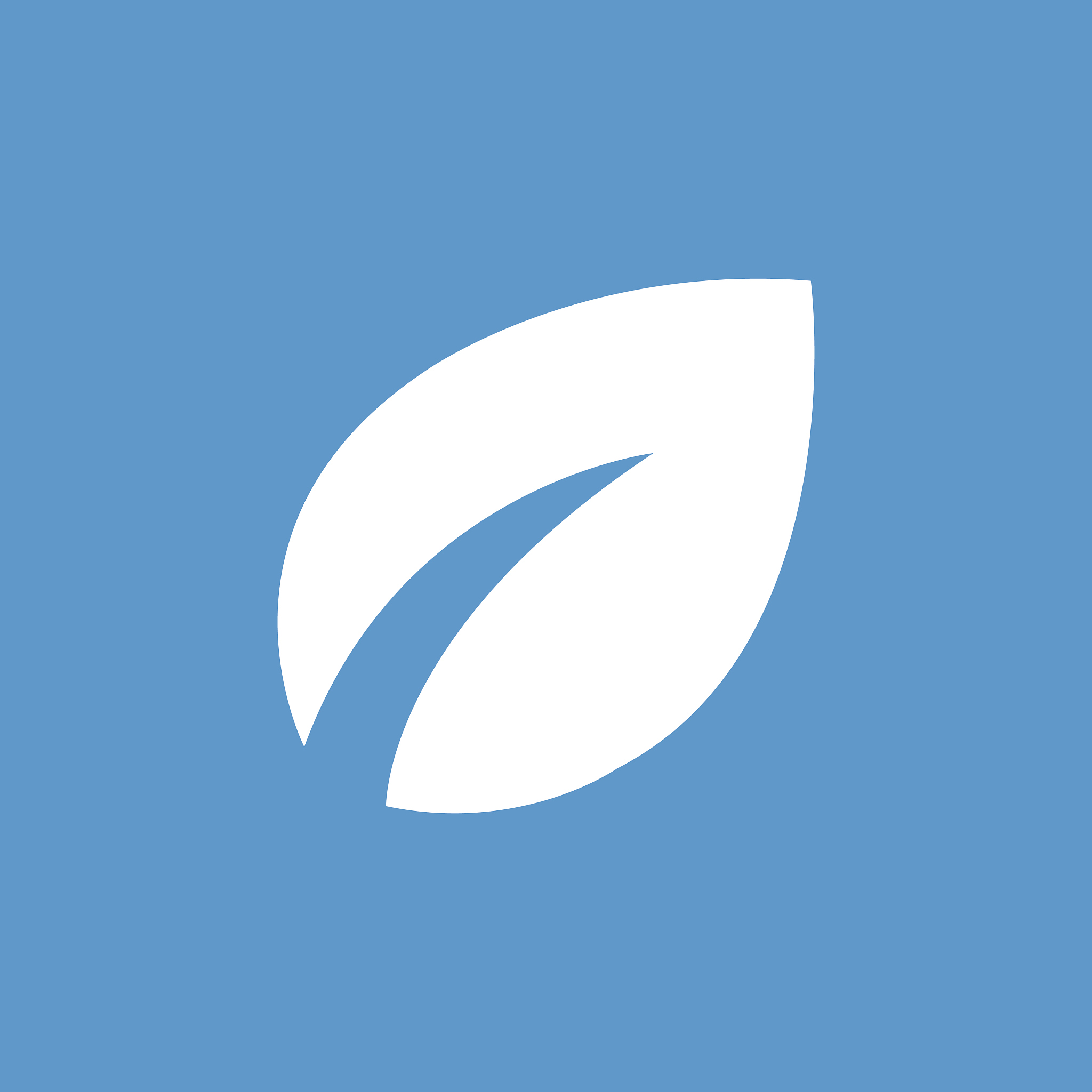 plant icon, white on the blue background