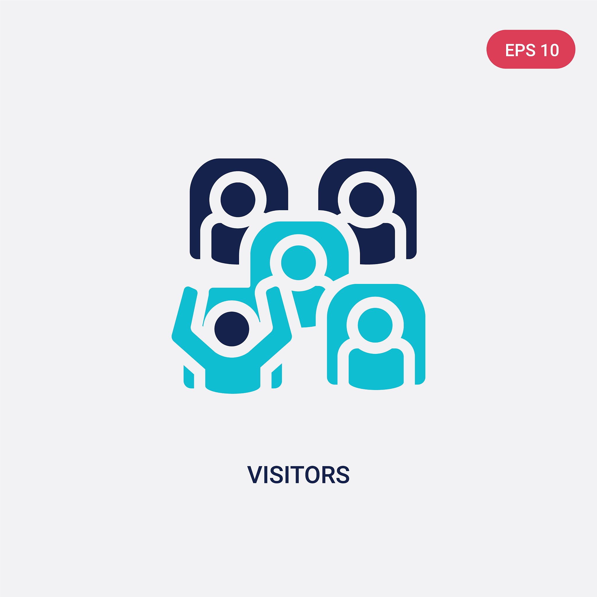 two color visitors icon from hockey concept