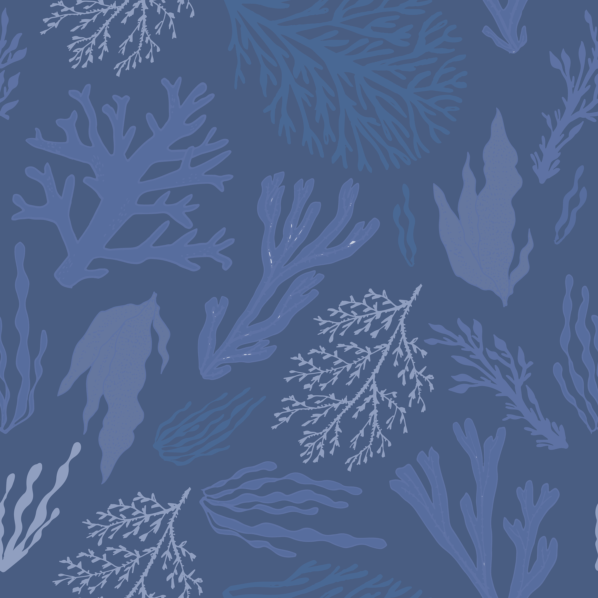 trendy summer seaweed design. seamless vector pattern.