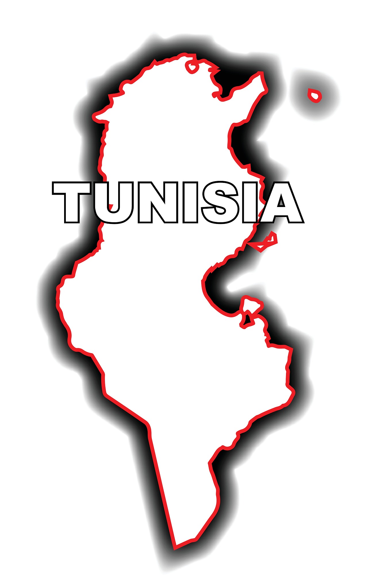 outline map of tunisia