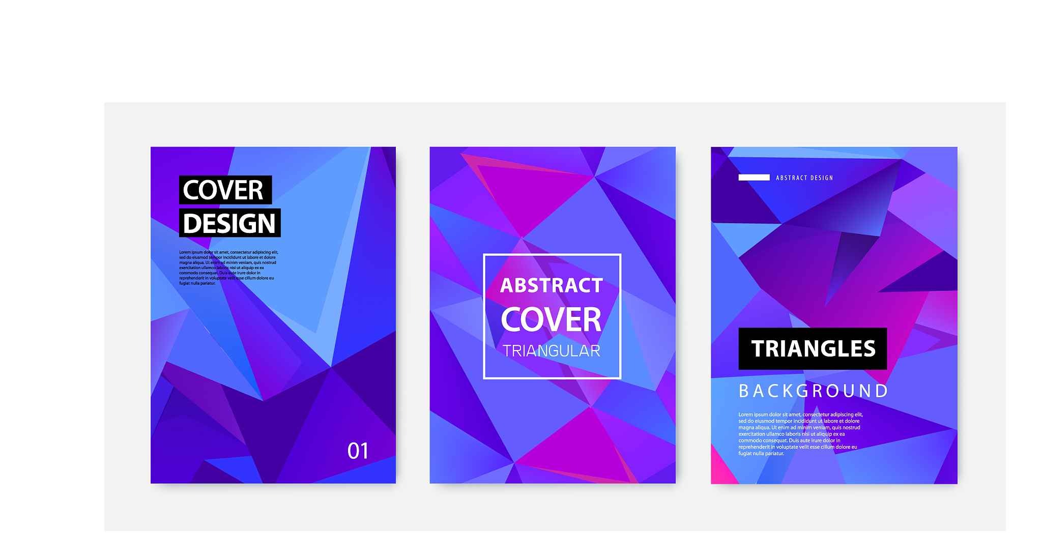set abstract geometric covers banners