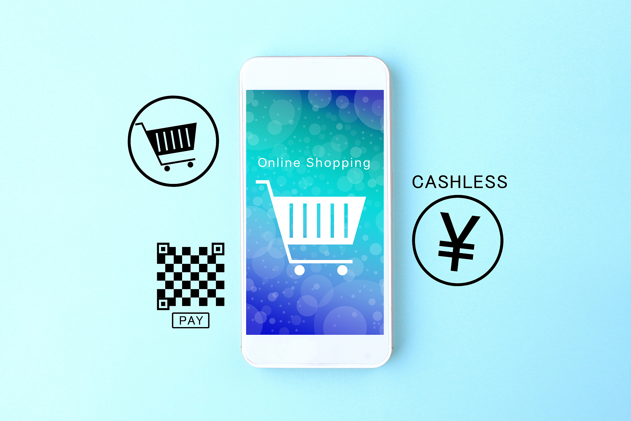 smartphone and code, japanese cashless payment images