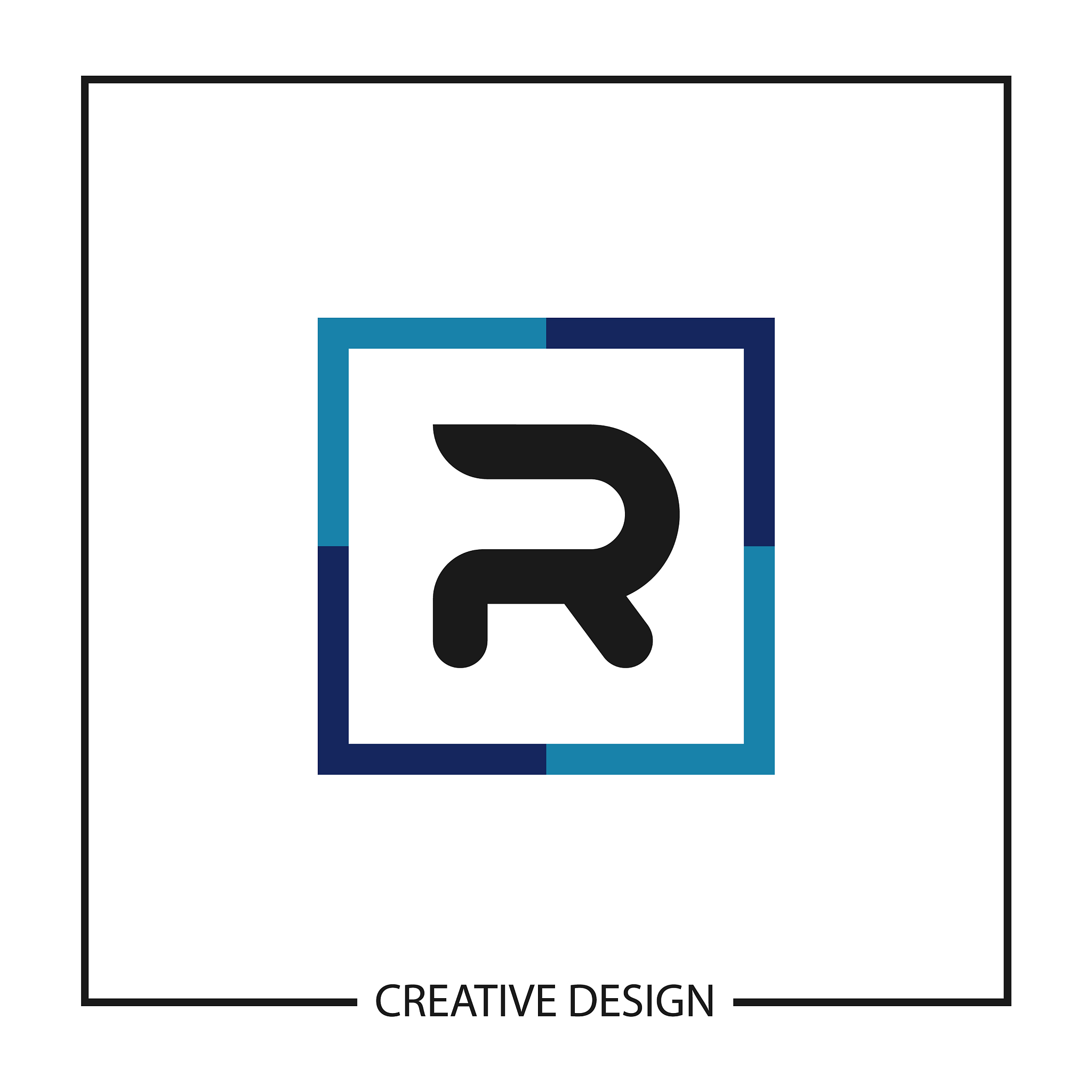 initial letter r logo template design