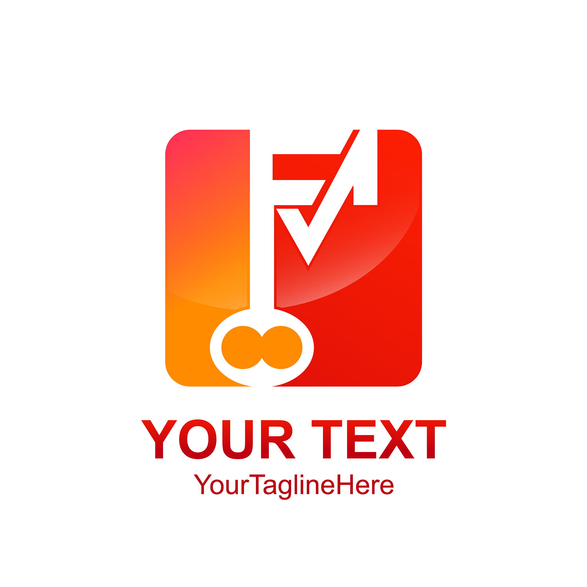 initial letter fm logo template key square design