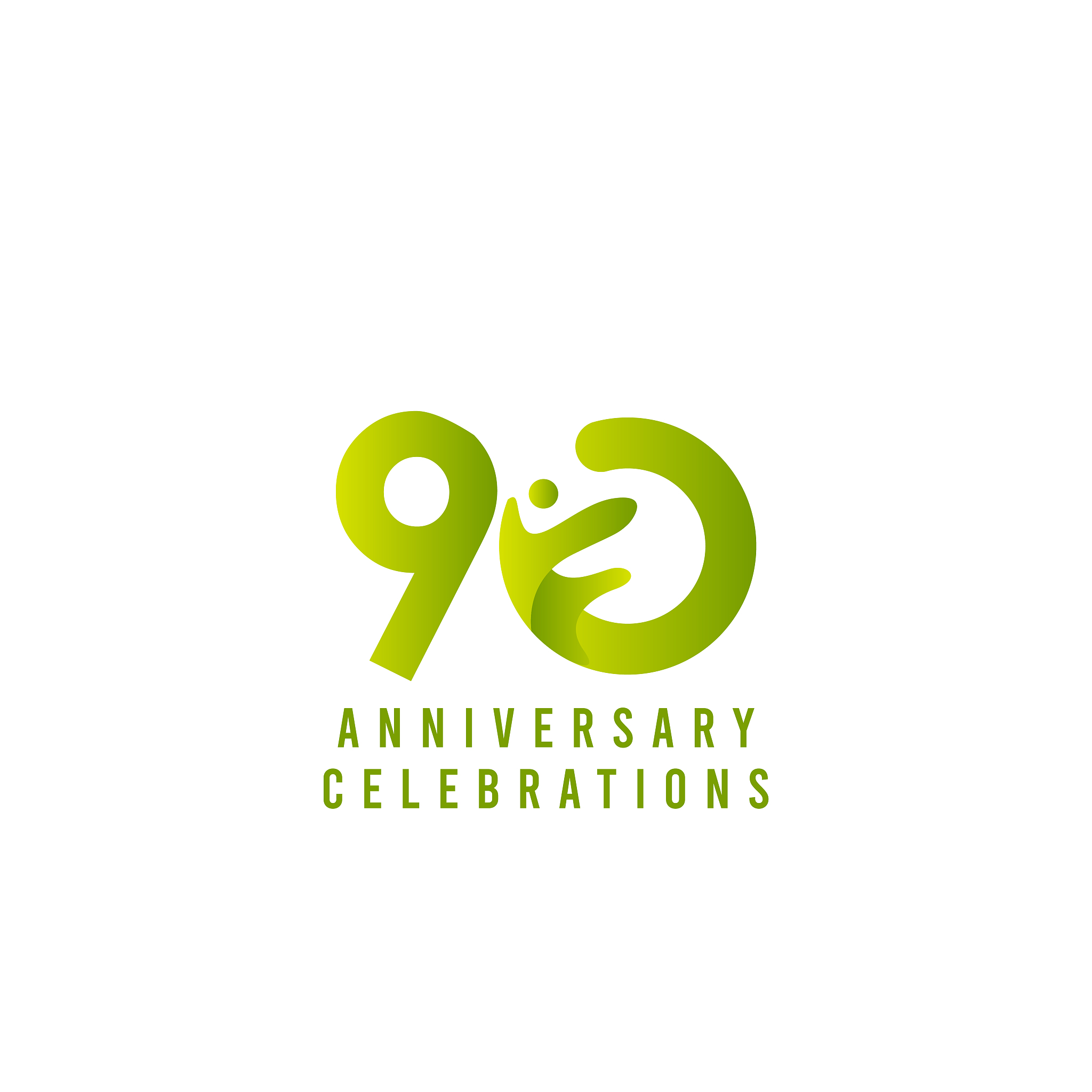 90 years anniversary celebration vector template design illustra