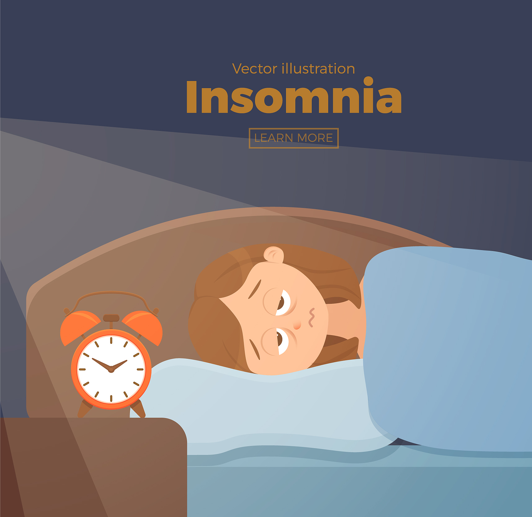 sleepless woman face cartoon character suffers
