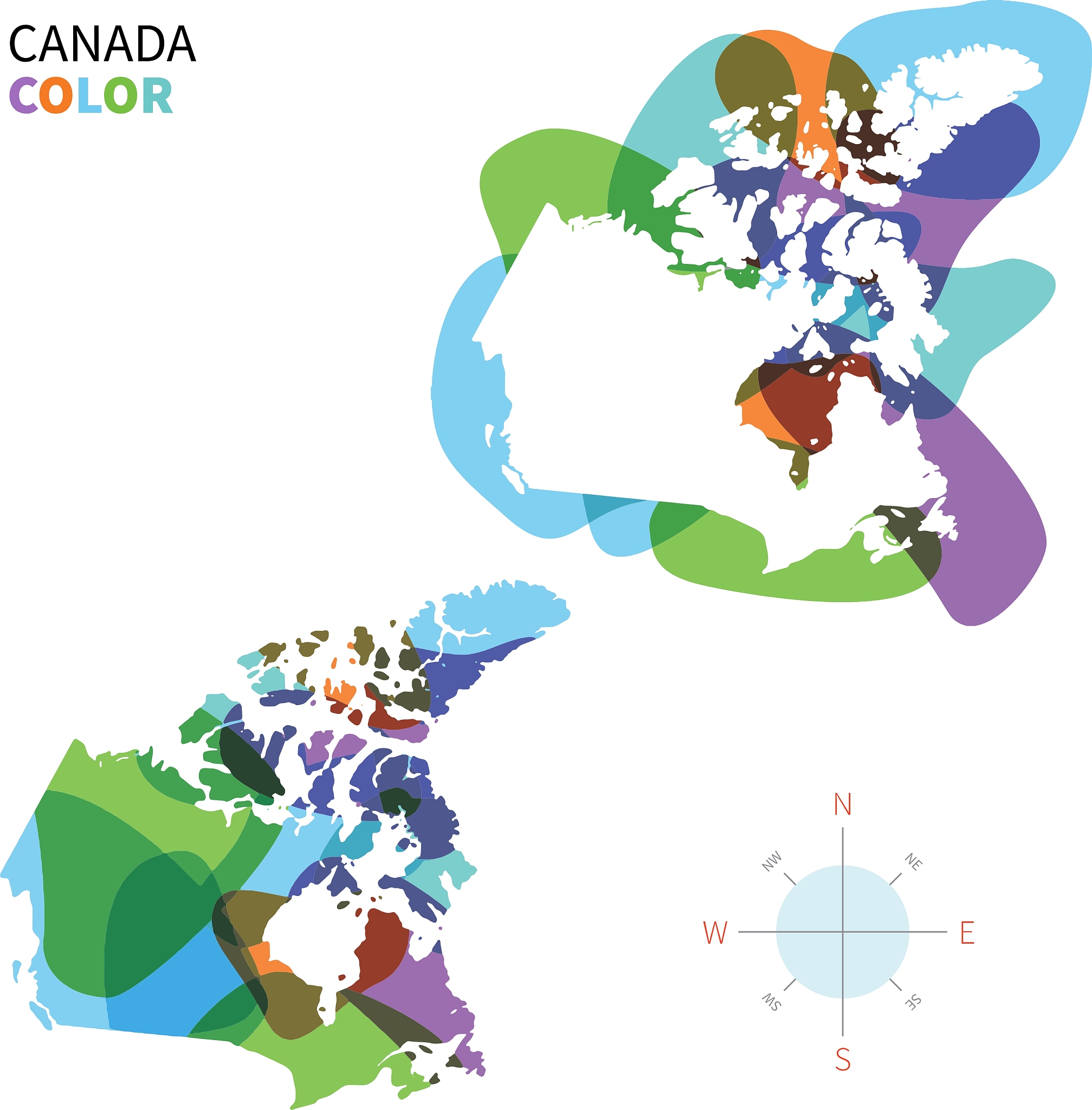 abstract color map of canada