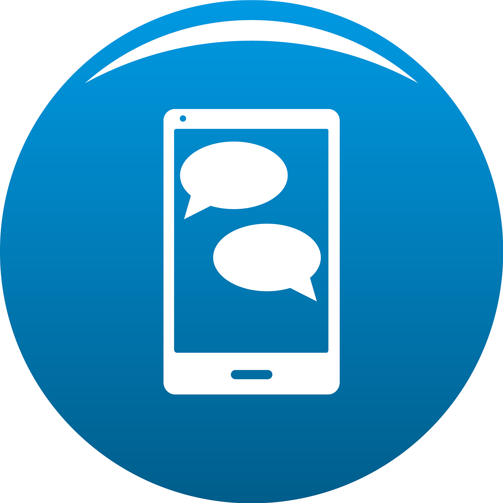 mobile chat icon blue