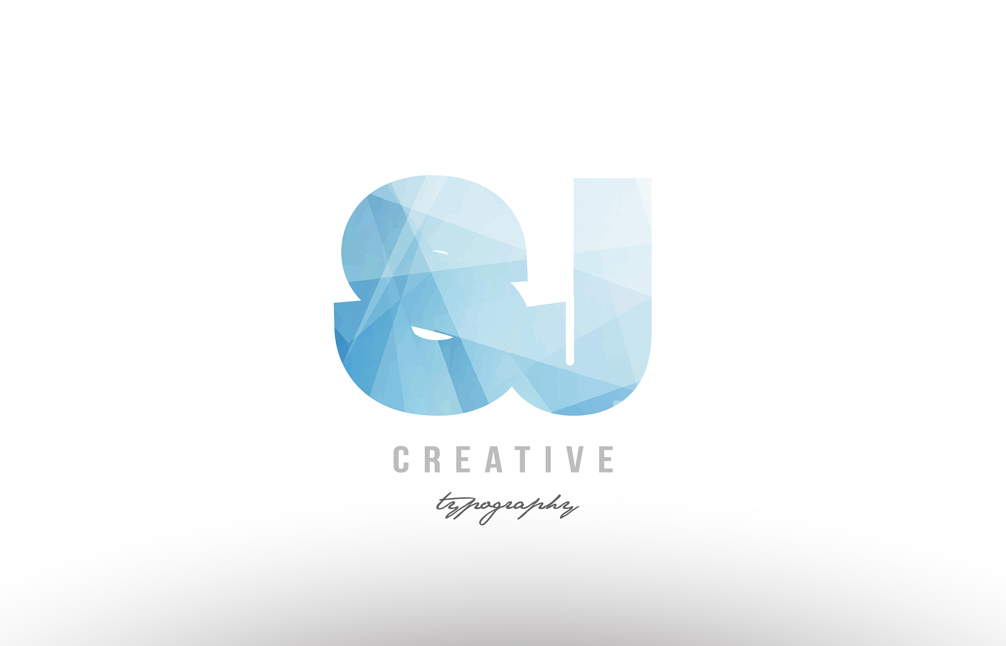 sj s j blue polygonal alphabet letter logo icon