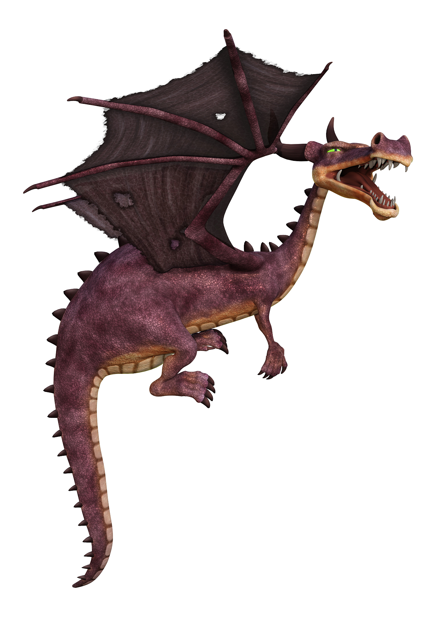 3d illustration fantasy dragon on white