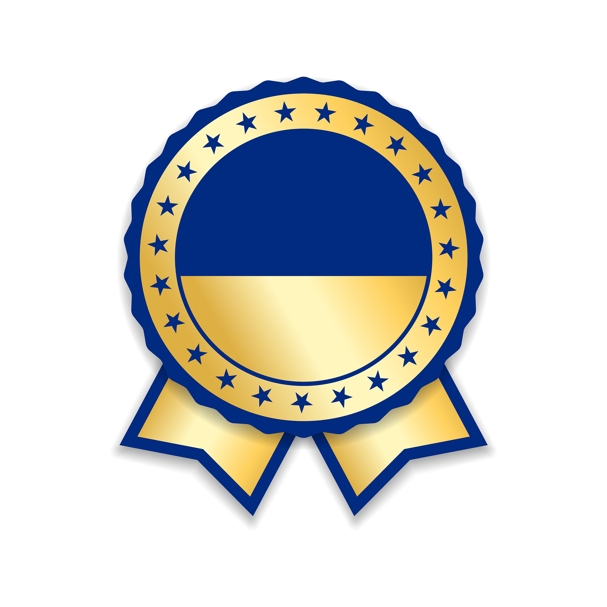 award ribbon isolated gold blue design medal