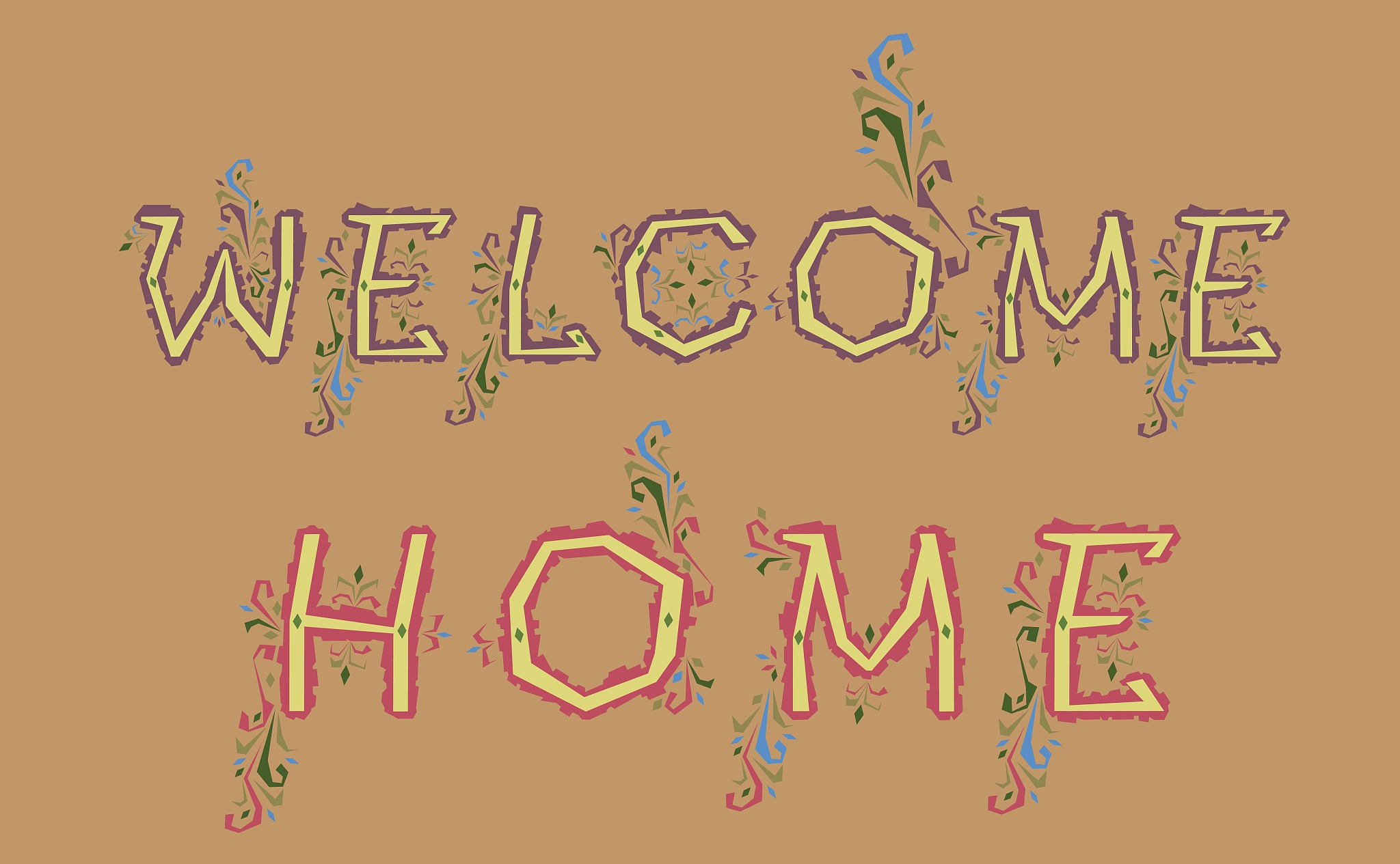 inscription welcome home