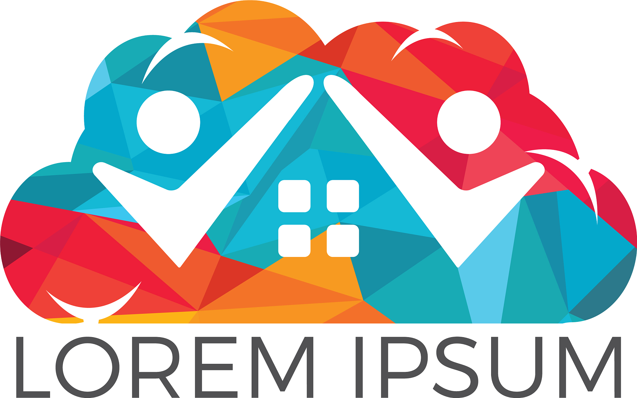 cloud home and people logo design