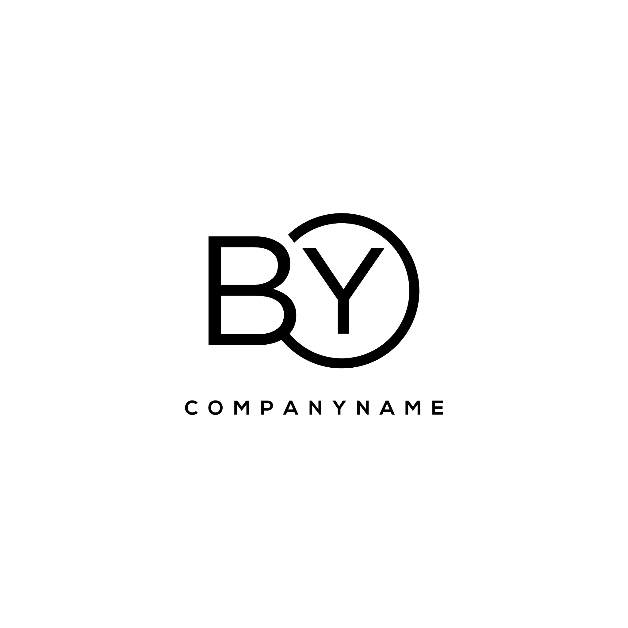 initial letter logo with circle template