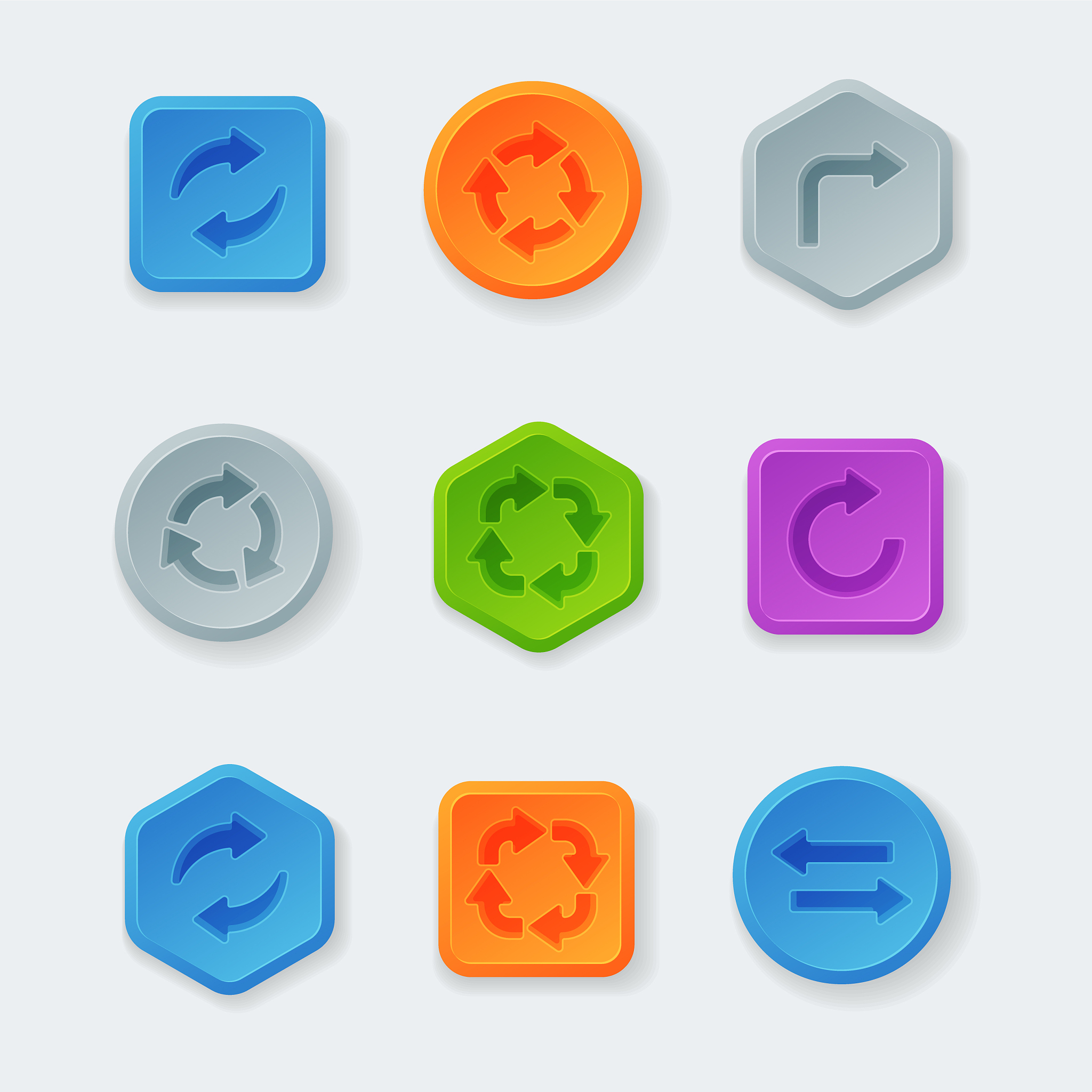 colorful website turn buttons design