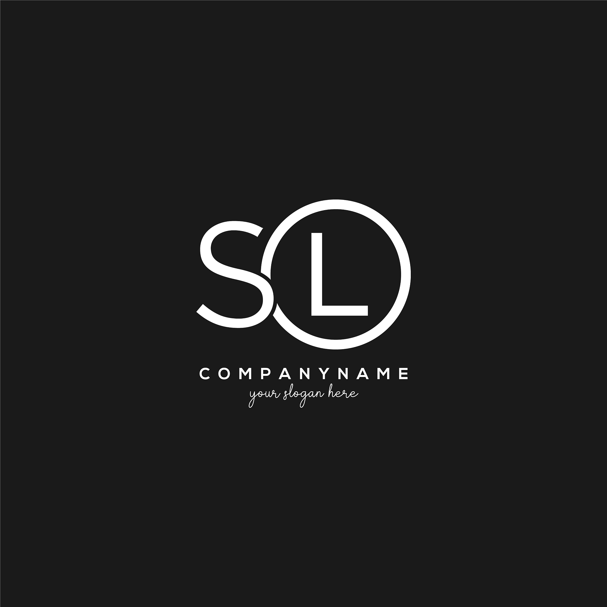 initial sl letter logo with circle template