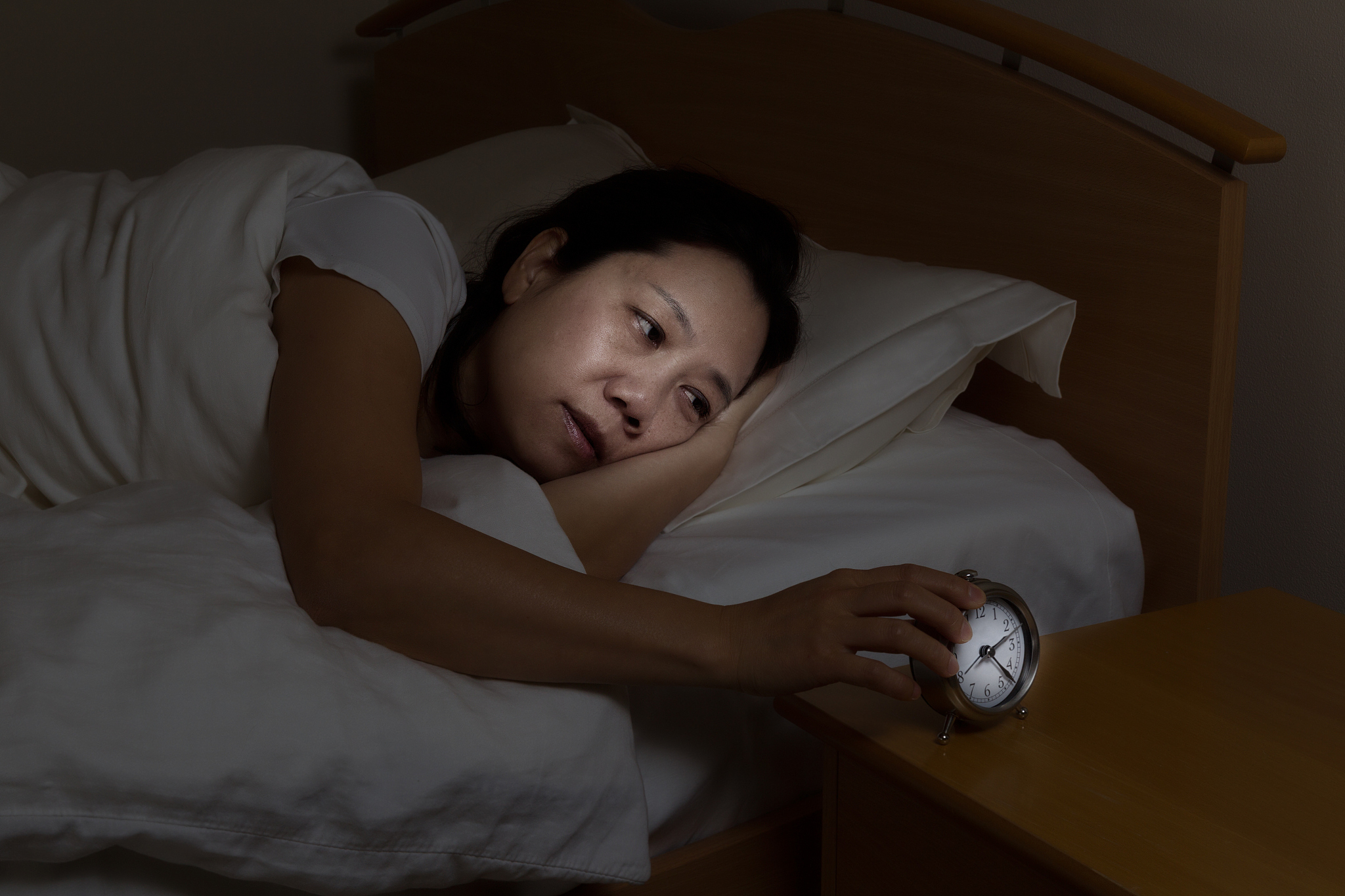 mature woman restless at night time