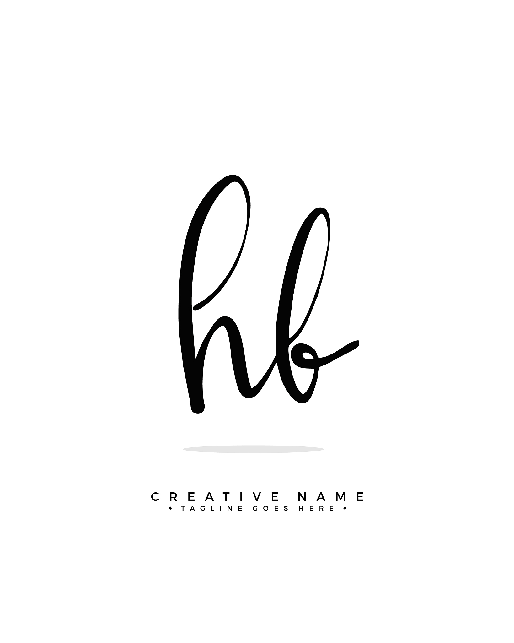 h b hb initial logo signature handwriting