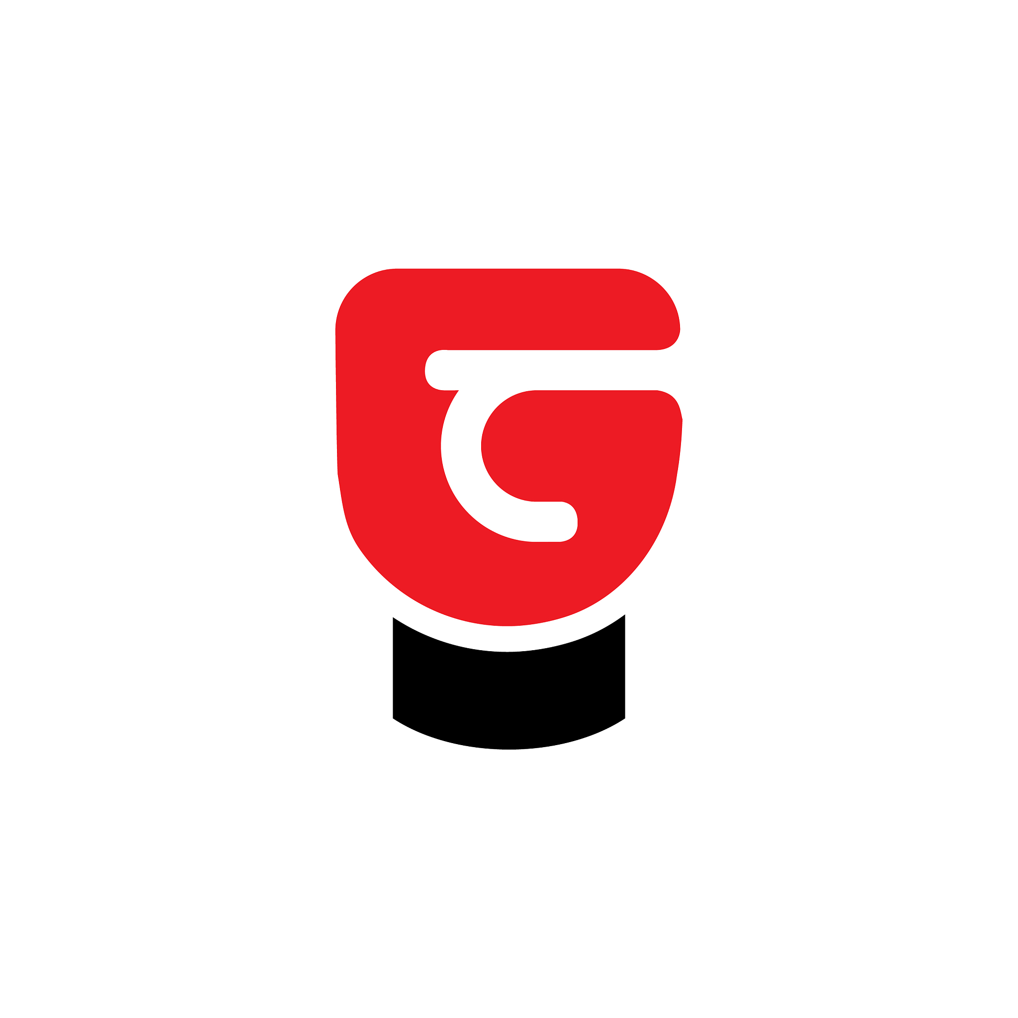 letter g boxing gloves shape logo