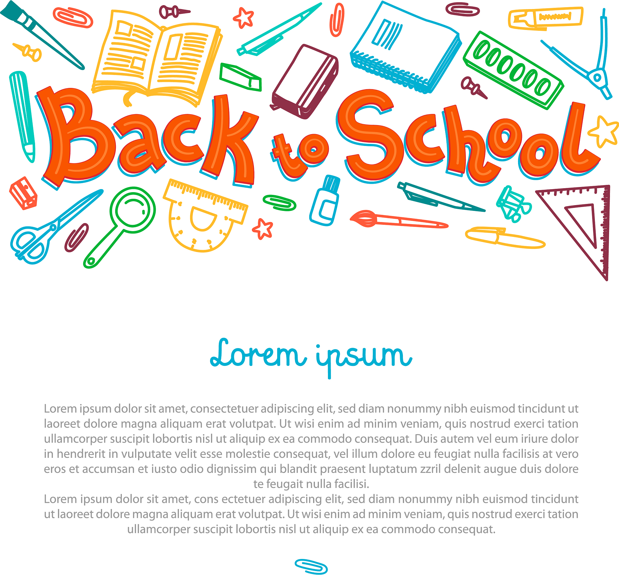 stationery collection outline style back to