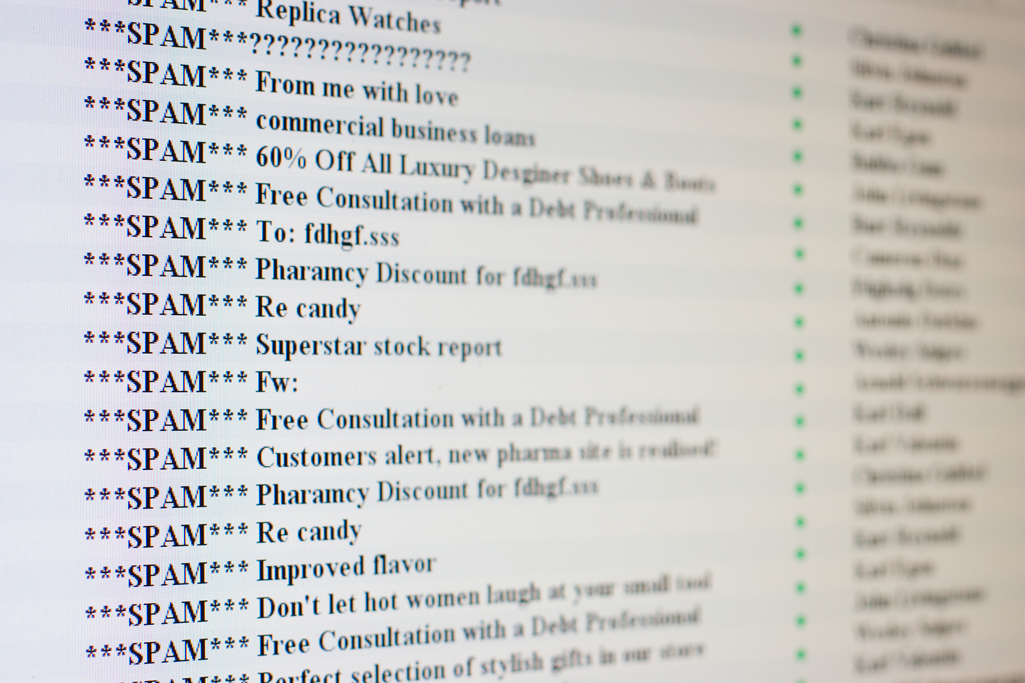 only spam in the mailbox