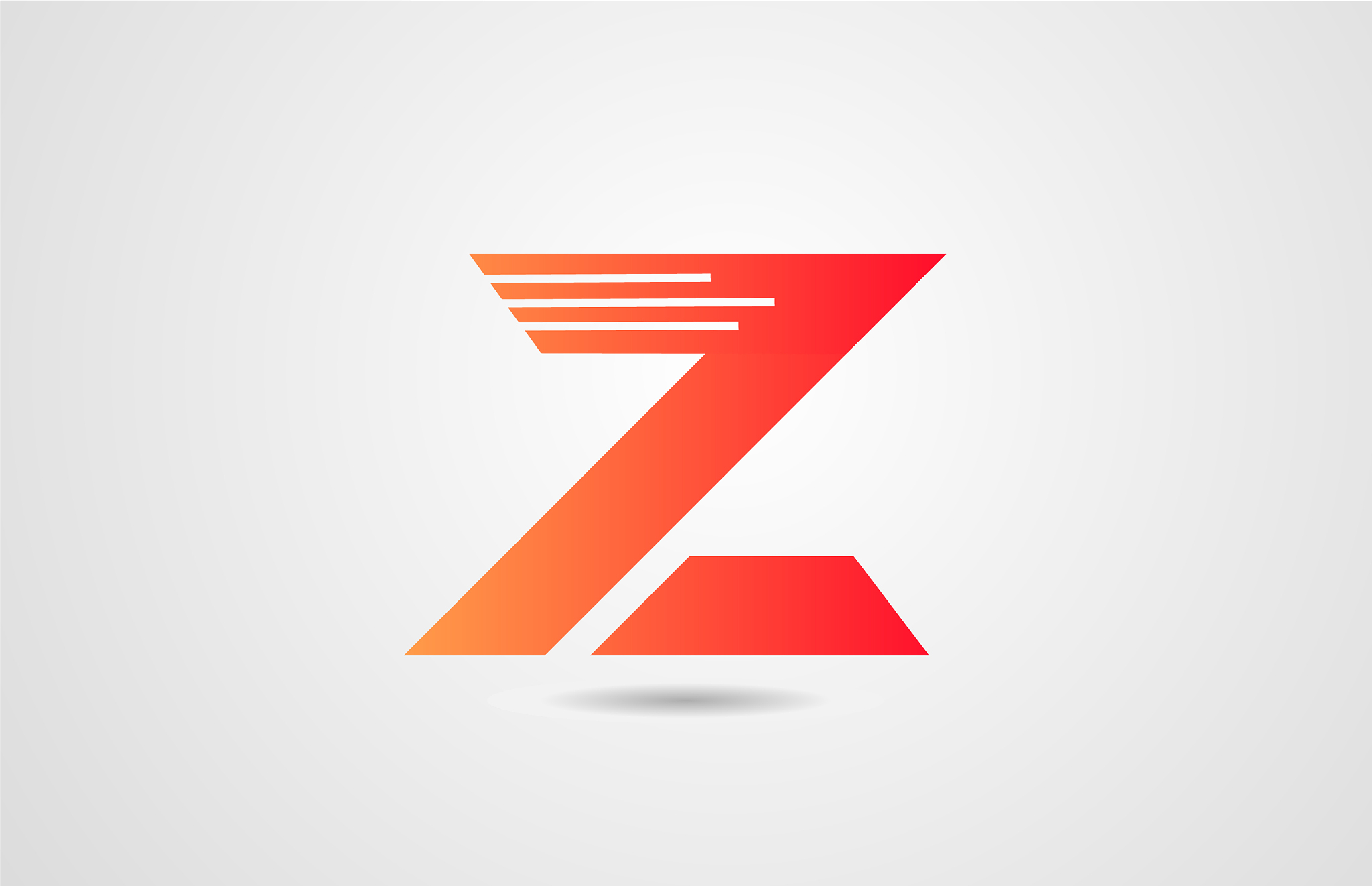 z orange alphabet letter logo icon design